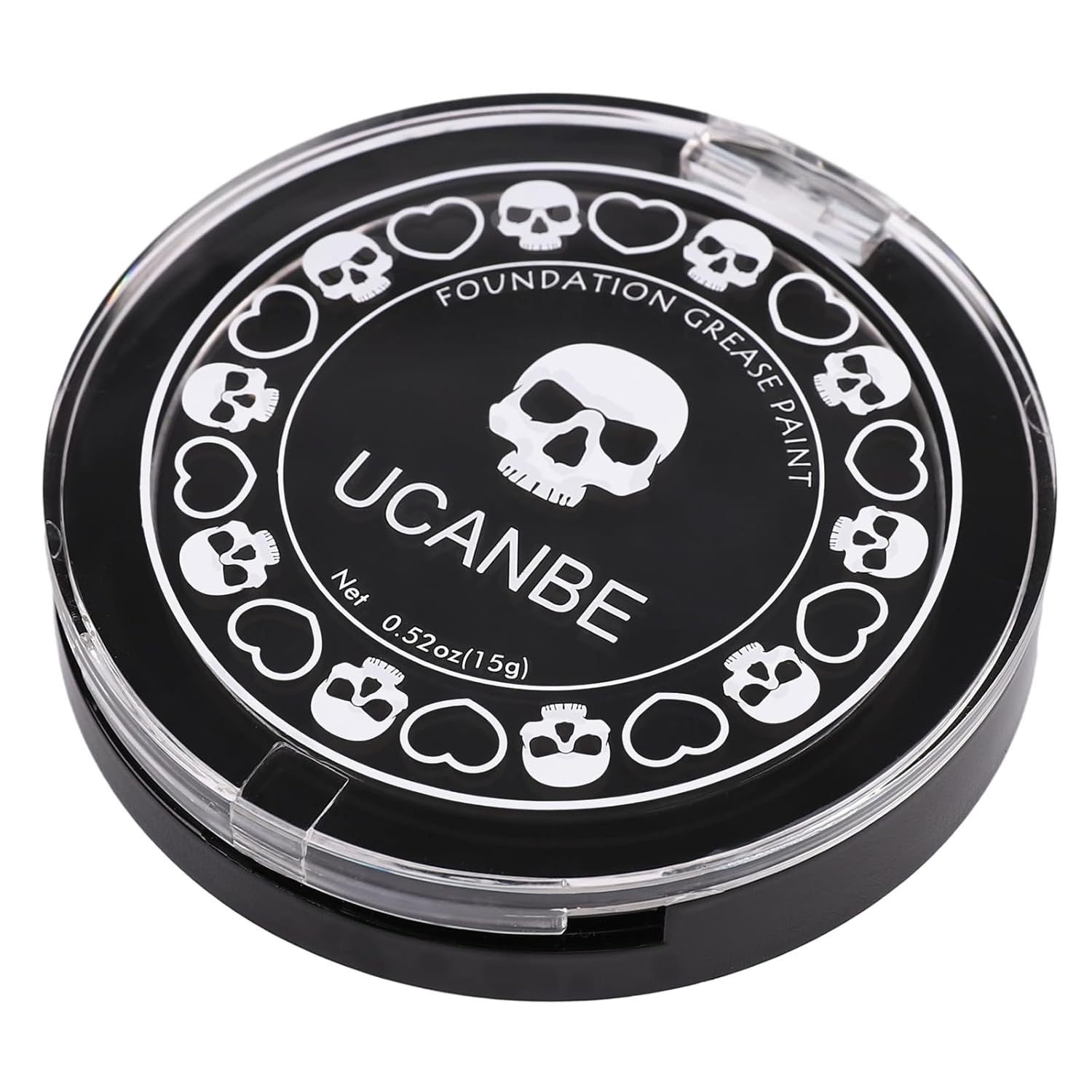 UCANBE Base de maquillaje facial y corporal en crema negra, pintura de grasa profesional no tóxica, paleta de pintura facial para Halloween para