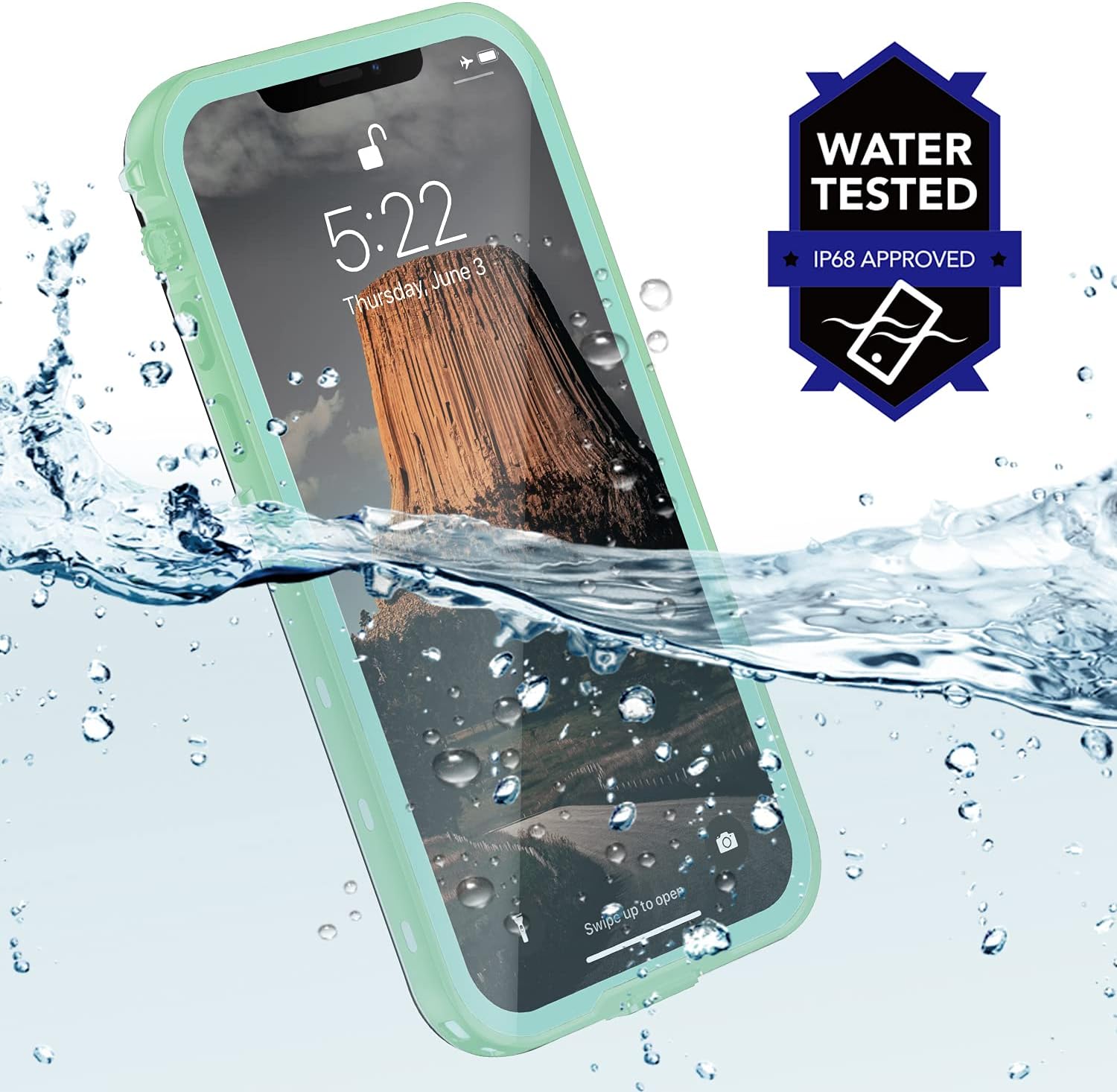Janazan Funda impermeable para iPhone 12 Pro Max, funda protectora subacuática con protector de pantalla integrado, resistente a los golpes y a la