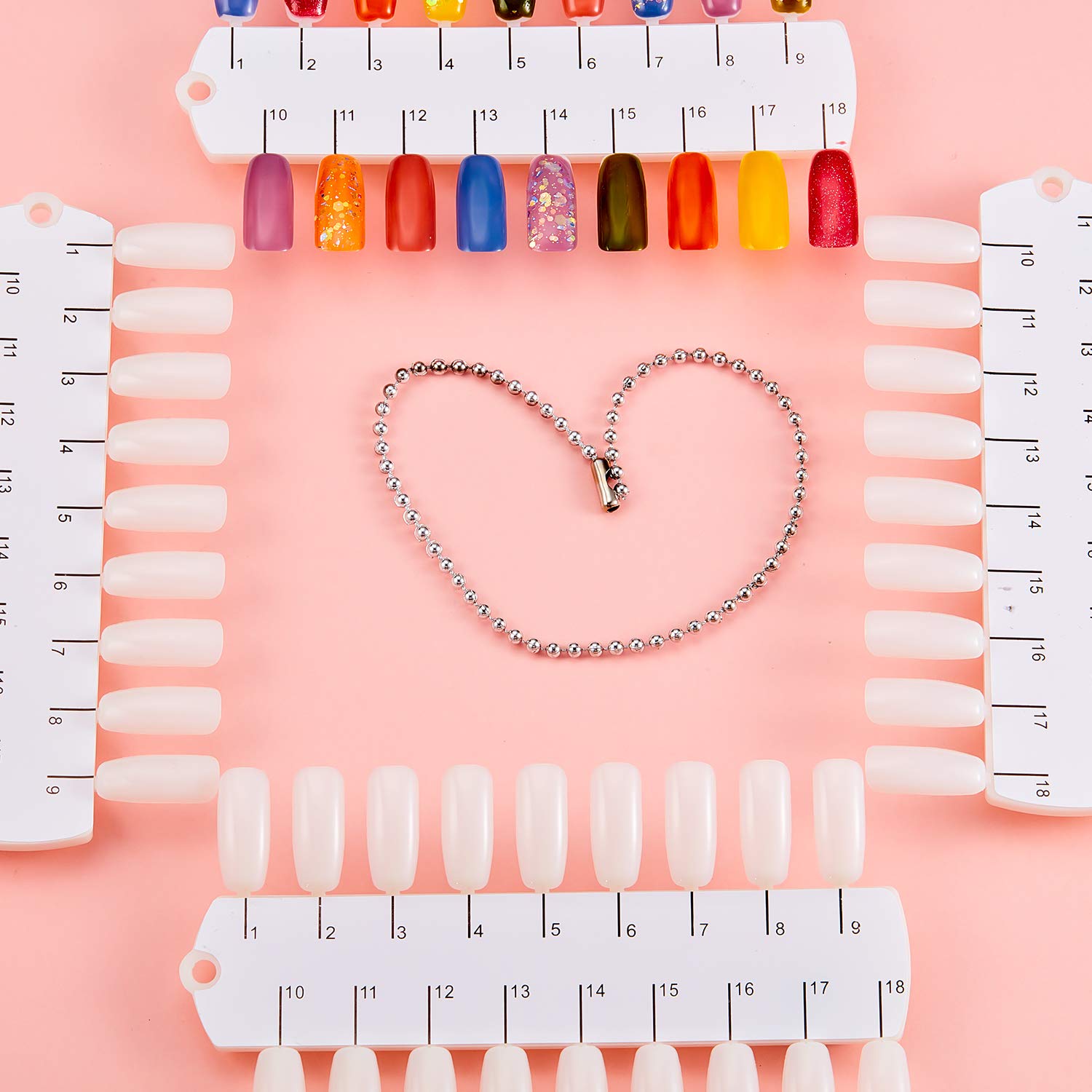 6 juegos de 216 puntas de doble capa de color de uñas tarjeta de visualización de plástico tablero de uñas de exhibición de uñas tablero de paleta