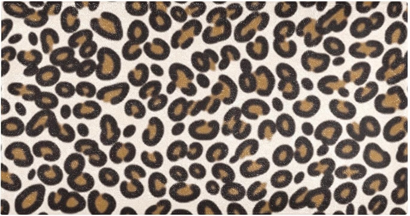 Alfombra de baño absorbente con patrón de leopardo, cómoda alfombra antideslizante, juego de alfombras de baño de felpa duradera, 39 x 20 pulgadas