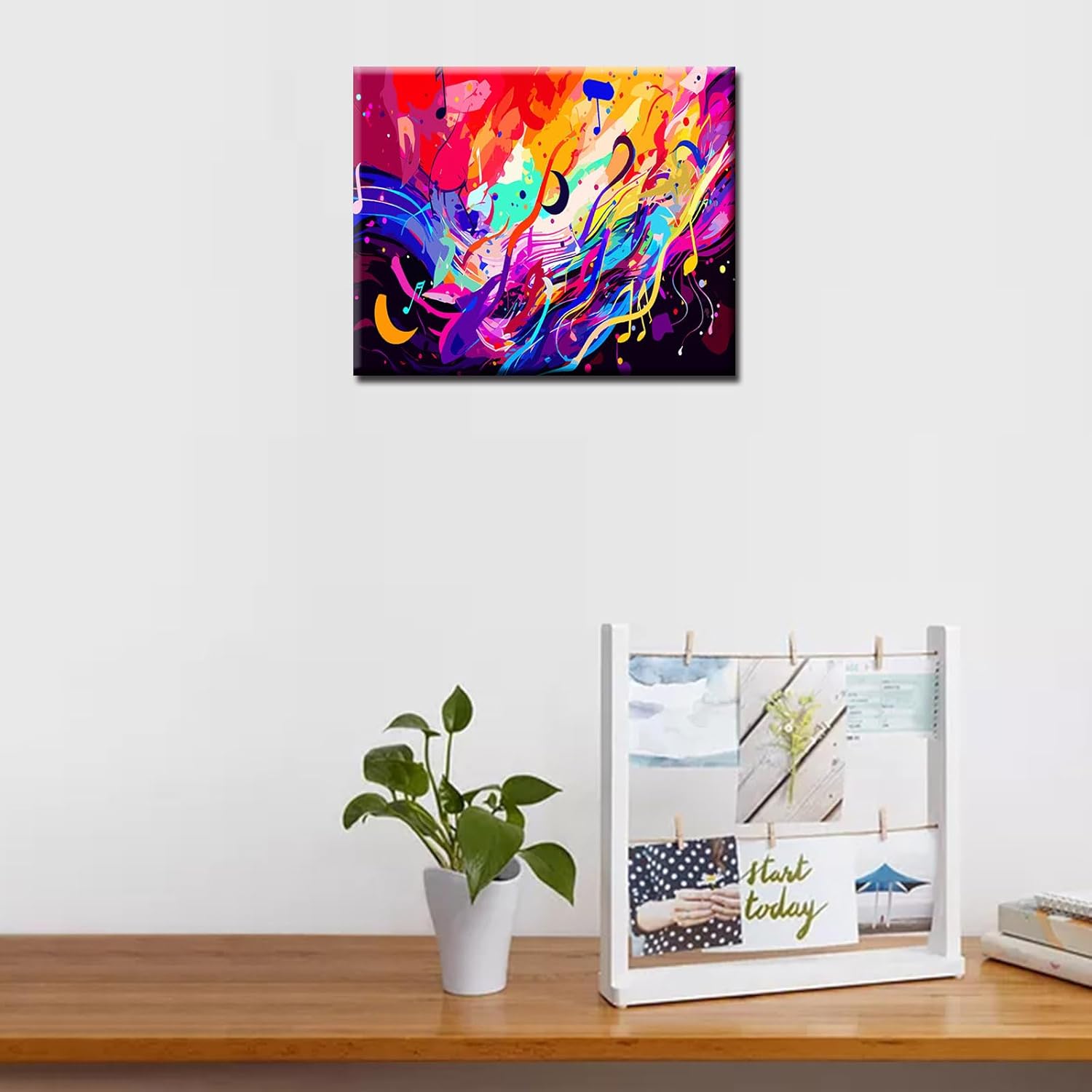 Aihonmin Pintura por números para adultos, pintura de notas coloridas, pintura acrílica de acuarela por números para niños principiantes, pintura,
