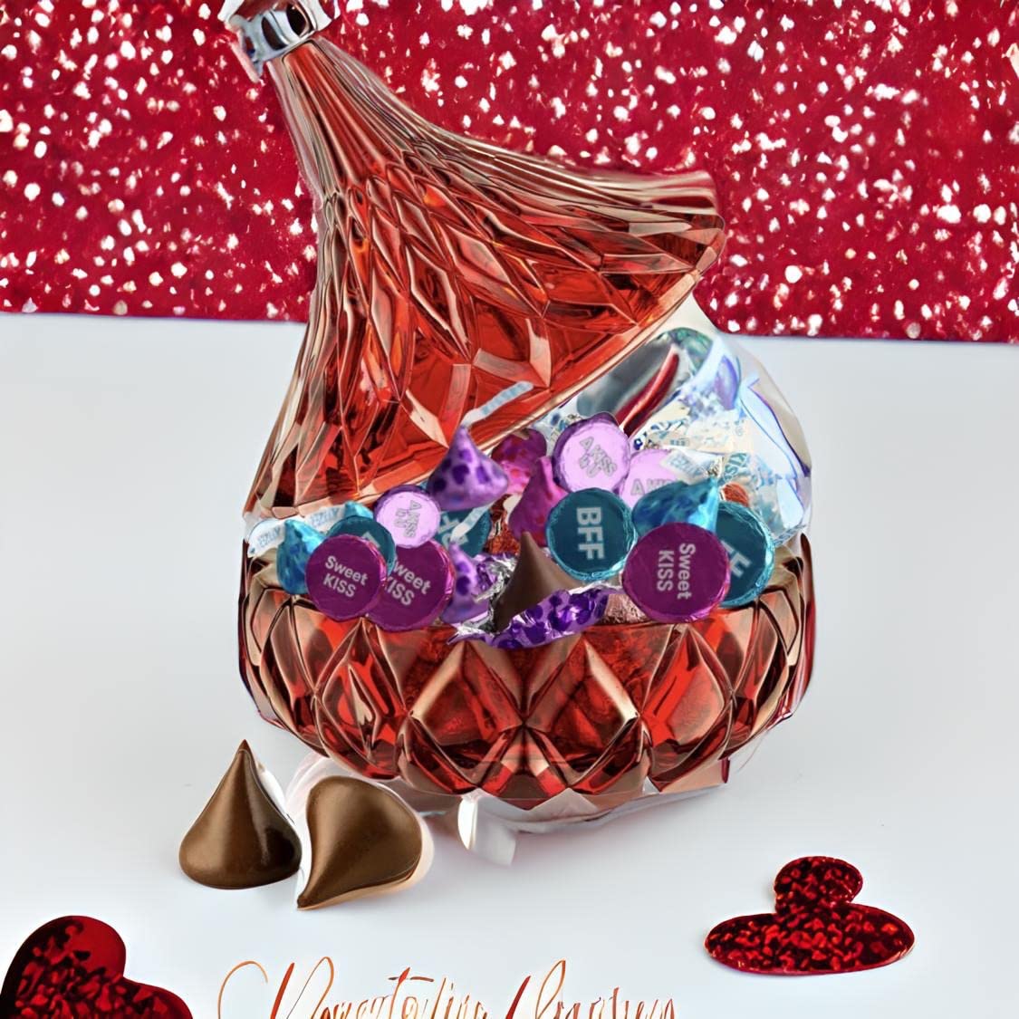 Hershey Kisses Easter – 1 libra Hershey Kisses con cristal rojo Hersheys Kiss plato de dulces  Envuelto individualmente Hershey Kisses Chocolate con
