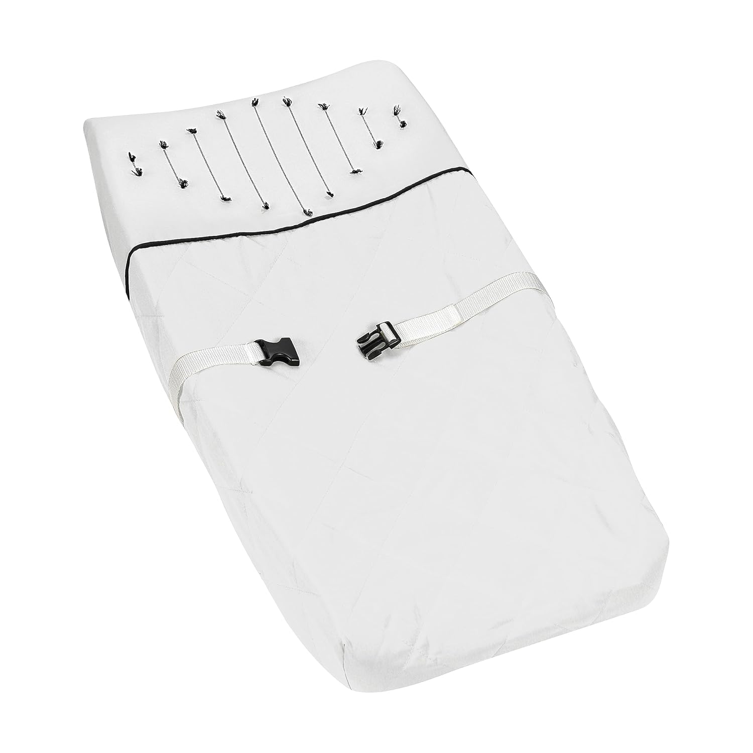 Sweet Jojo Designs Funda para cambiador de bebé unisex con punto bohemio en blanco y negro, para recién nacido, para cambiar la mesa de pañales,