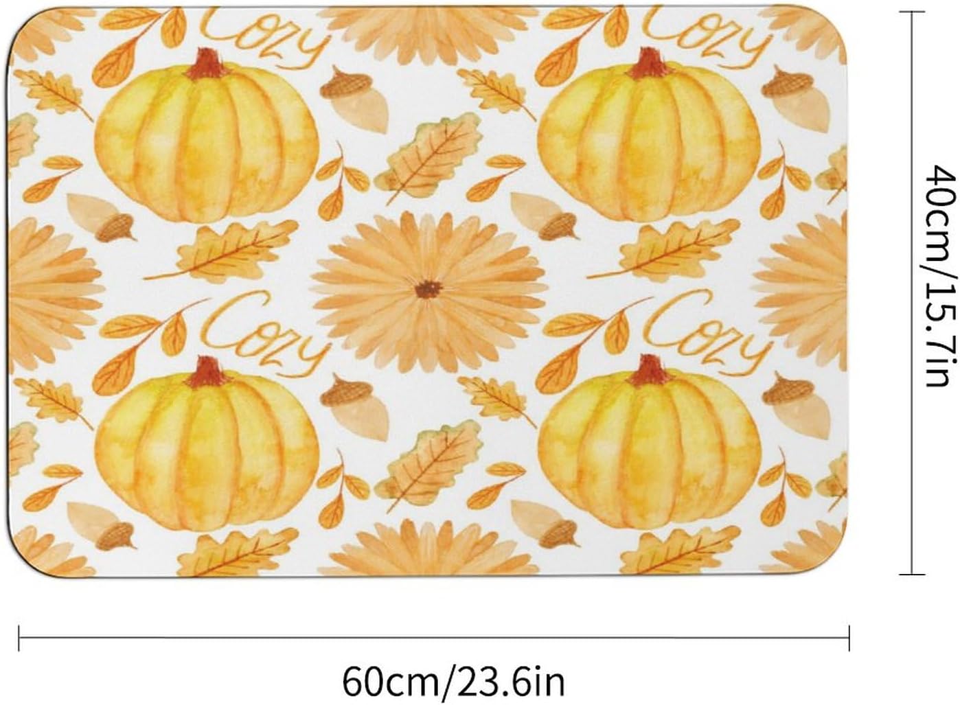 Alfombras de baño de color amarillo calabaza, acuarela, piedra de diatomeas, alfombra antideslizante para otoño, acogedora alfombra de baño de arce,