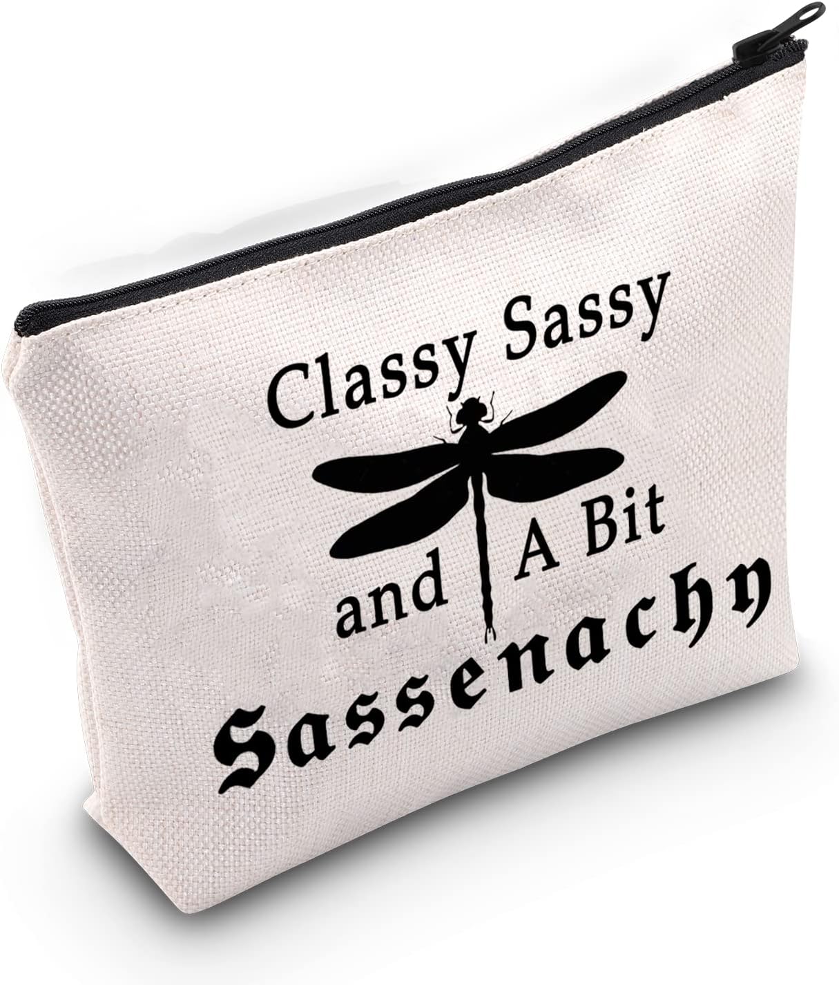 LEVLO Regalos para fanáticos de la libélula Sassenach mercancía para los fans de Jamie Fraser Bolsas de maquillaje con clase Sassy y A Bit