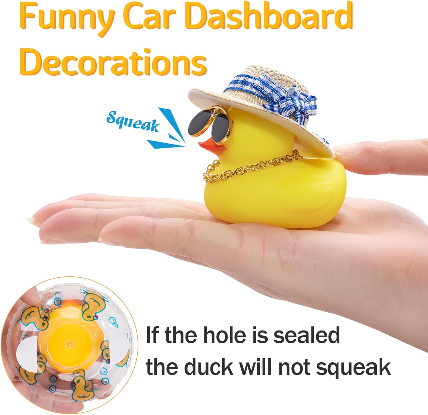wonuu 2 adornos de pato para salpicadero de automóvil, adornos de goma para decoración de tablero de automóvil, accesorios de decoración con mini