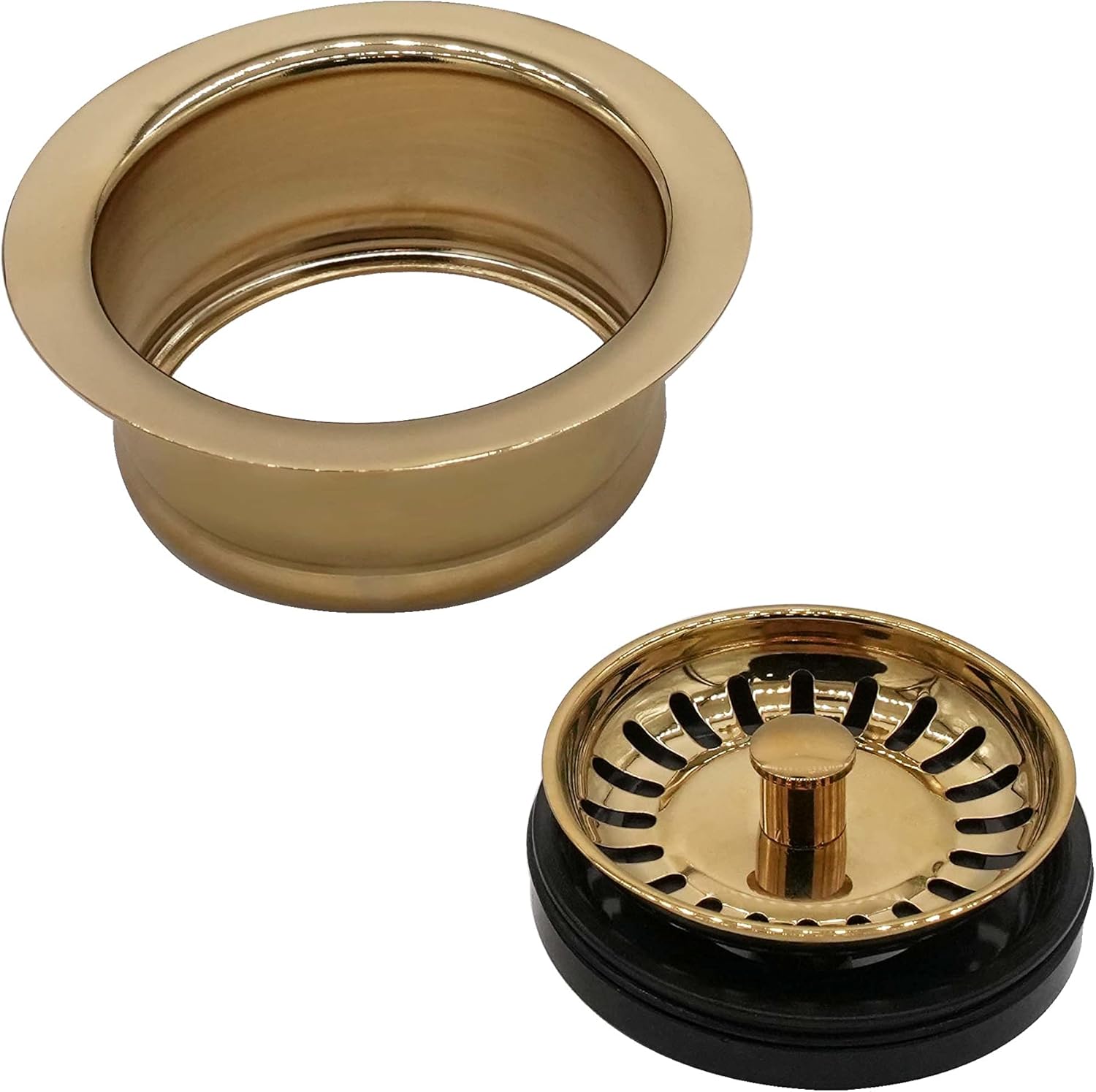 Westbrass D2082S-01 Brida y colador de eliminación de residuos extraprofundos, latón pulido