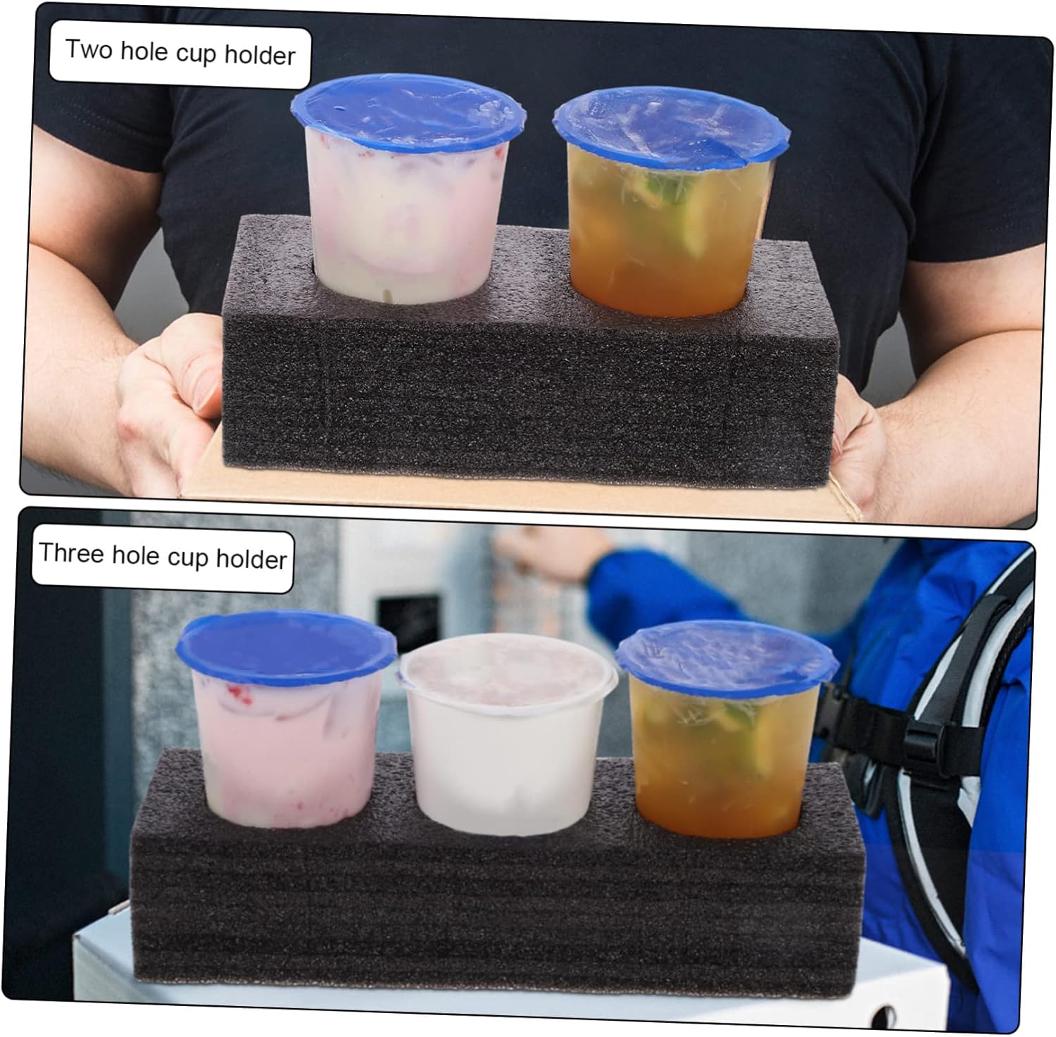 Portavasos para llevar, 4 unidades, portavasos, para bebidas, bandeja de bebidas, bandeja de bebidas para llevar, soporte de café, soporte de espuma