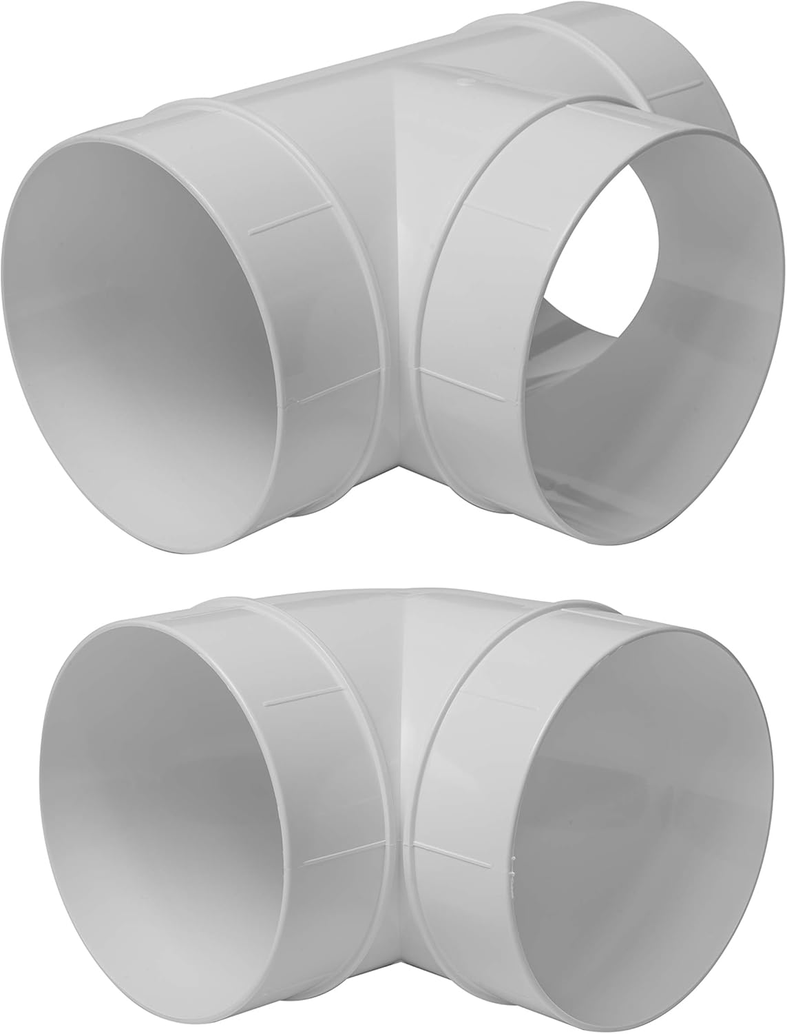 Vent Systems Conector de conducto de 4 pulgadas, adaptador de manguera de 3 víasdivisor para manguera, conector de tubería redonda en forma de T,