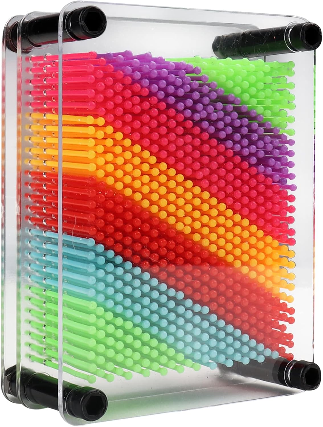 Juguete de arte de pin 3D, tamaño 3.75 x 5 pulgadas, juguete de impresión de tablero de arte 3D de metal único para niños (arco iris, plástico)