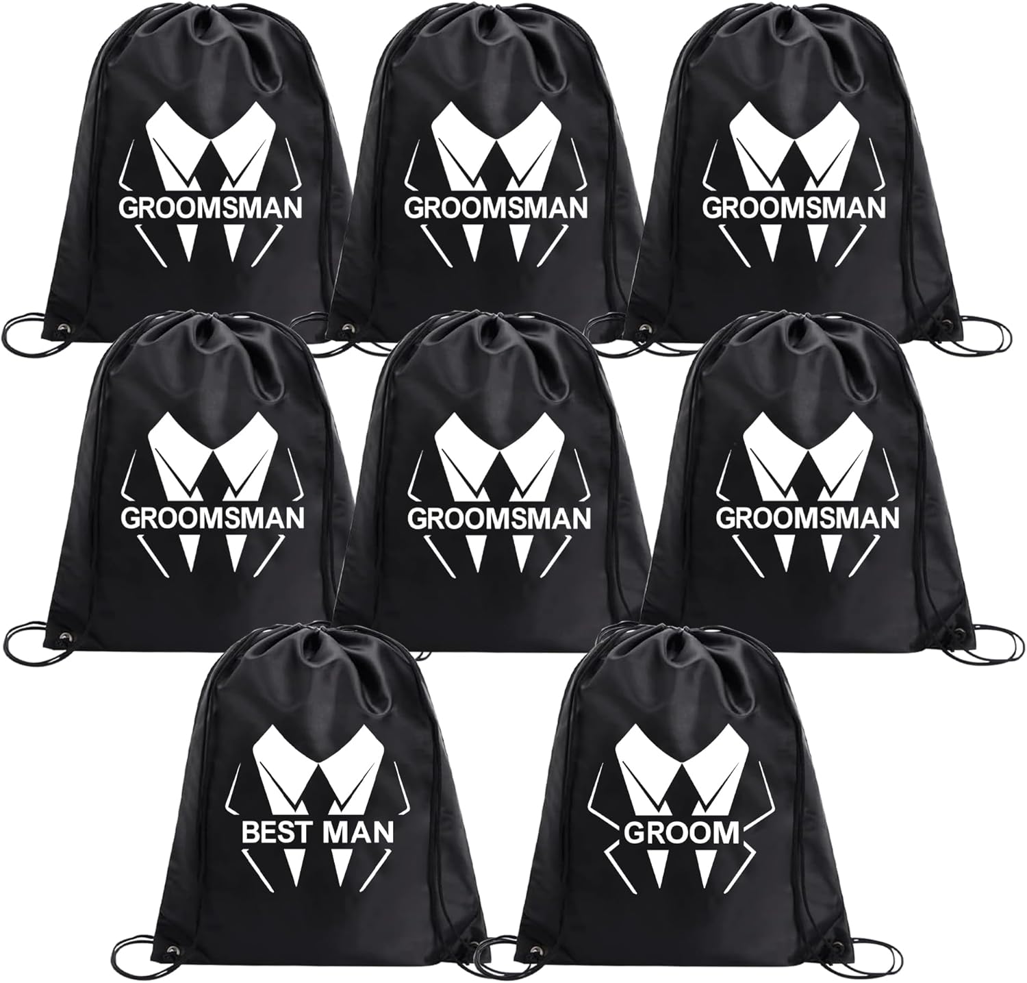 BachpartyGifts Regalos de propuesta de padrinos de boda, decoraciones de regalos de despedida de soltero para hombres, paquete de 8 bolsas con