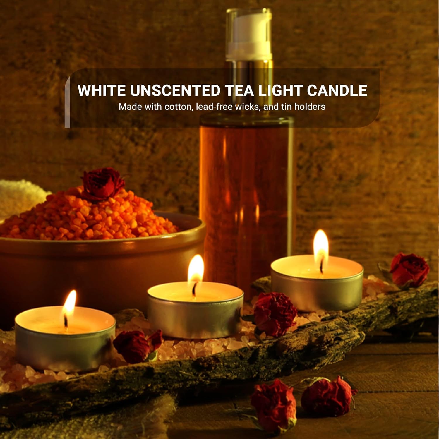 Zuvo Velas de té de 4 horas de combustión (paquete de 100) – Luces T blancas – Velas sin humo y sin perfume hechas en Europa 1.5 x 0.9 in – 4 horas –