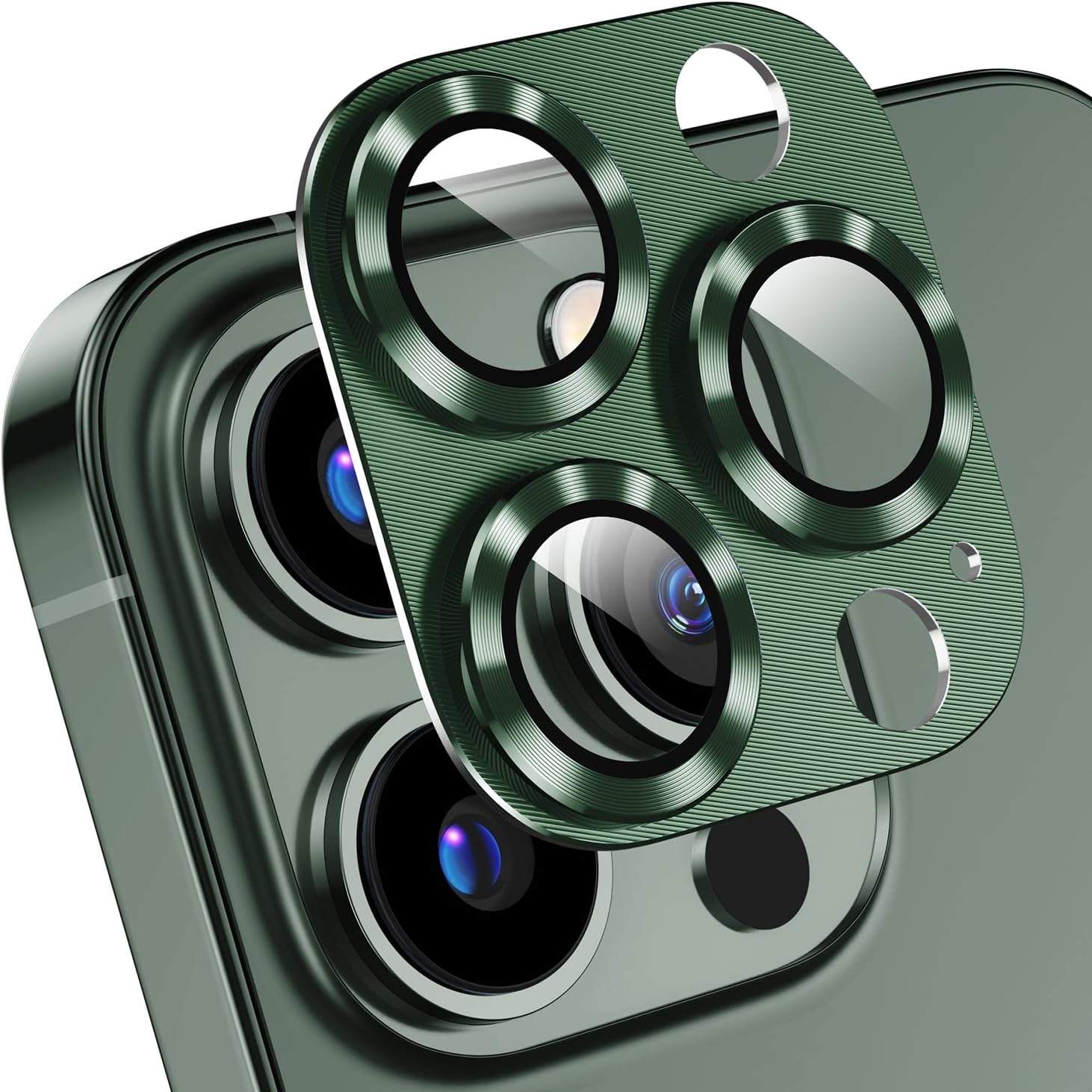 Korecase Paquete de 2 protectores de cámara compatibles con iPhone 13 Pro Max y iPhone 13 Pro, vidrio templado 9H, antiarañazos, polvo, fuerte