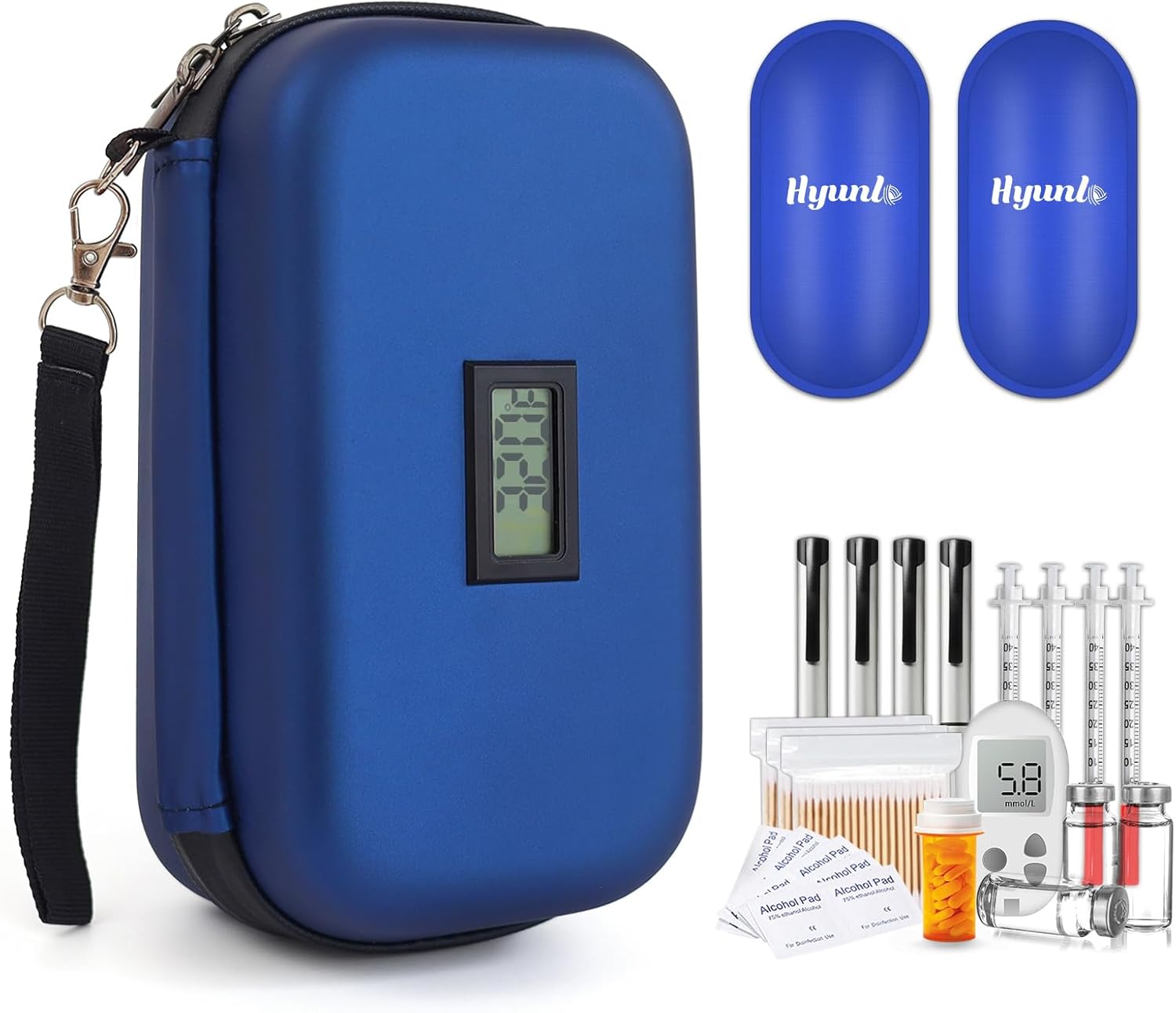 Funda de viaje para enfriar insulina, bolsa enfriadora de medicamentos aprobada por la TSA para 8 bolígrafos de insulina y suministros para