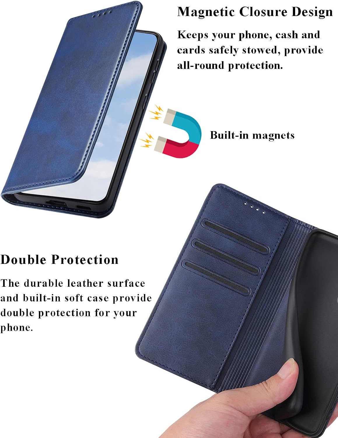 Keihok Funda de cuero diseñada para Moto G Stylus 5G 2023, funda tipo cartera para Moto G Stylus 5G 2023 con ranuras para tarjetas y soporte