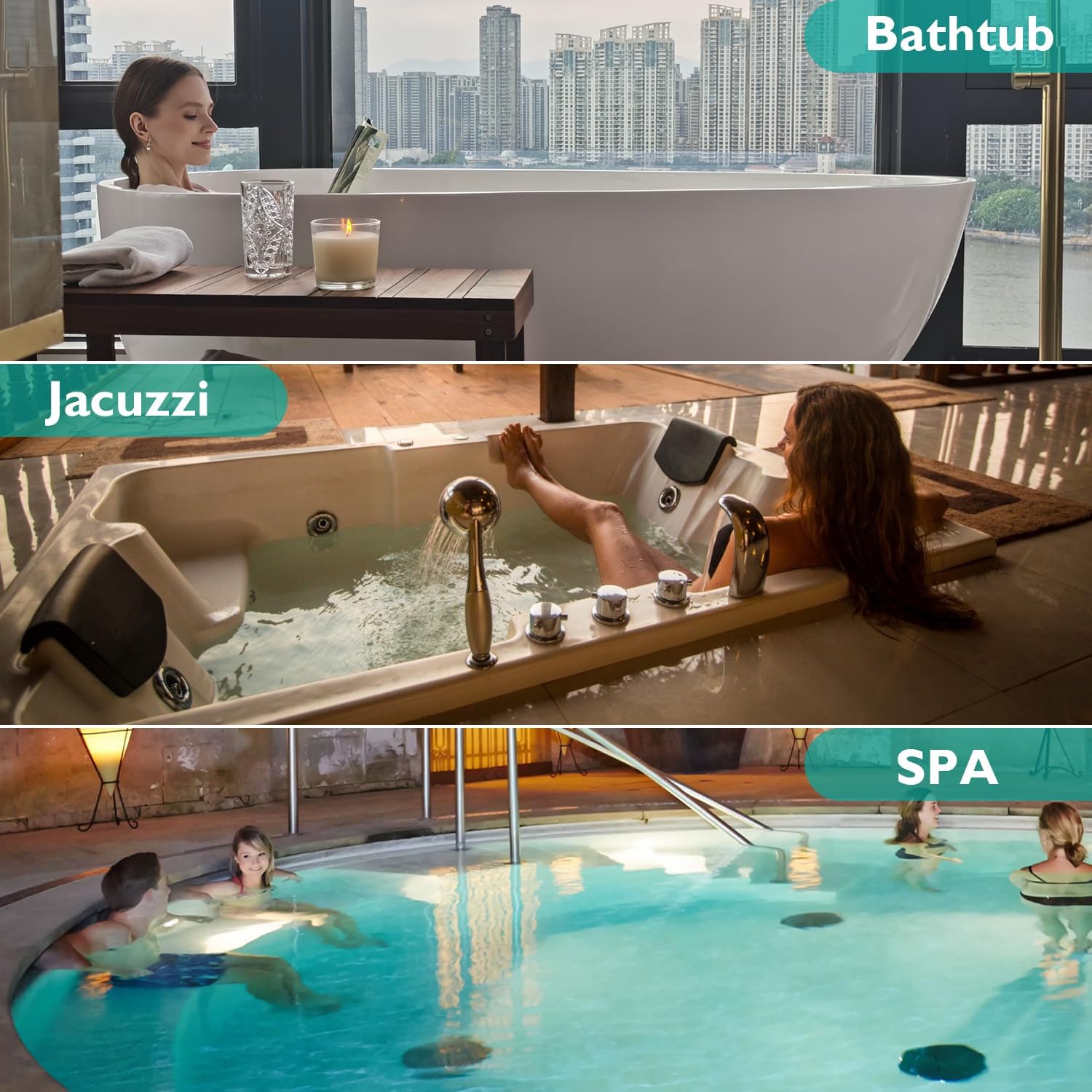 Almohadas de baño gruesas de cuerpo completo y cojín para bañera reposacabezas soporte de cuello hombro comodidad relajación accesorios de spa