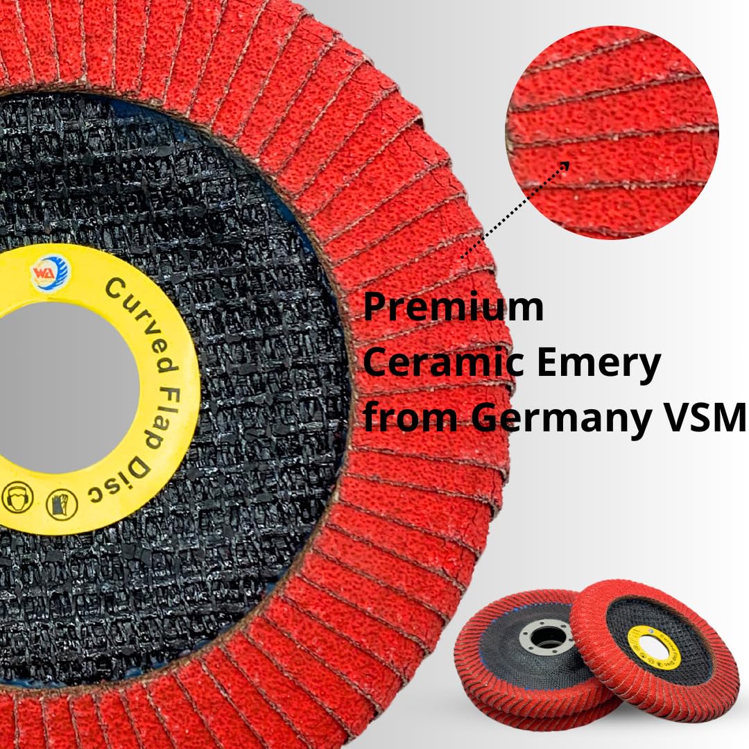 WA 3PACK – Disco de cerámica VSM de 5 pulgadas x 78 pulgadas con borde curvado 80# para soldadura de filete, tipo radial curvo, disco de lijado de