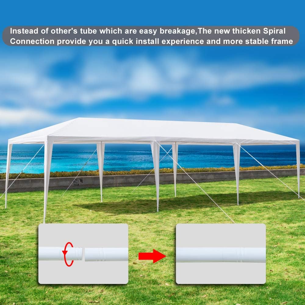 Tienda de campaña impermeable con toldo para cenador, 10 x 30 pies, tienda de campaña resistente al agua, para fiestas al aire libre, carpas de boda