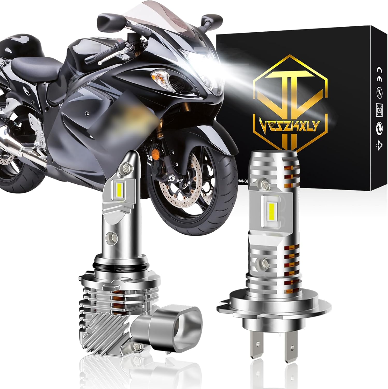 Compatible con faros delanteros Suzuki GSXR 1300 Hayabusa 2005 2006 Suzuki GSXR 1000 1999-2007, kits de conversión de bombillas H7 9005, blanco