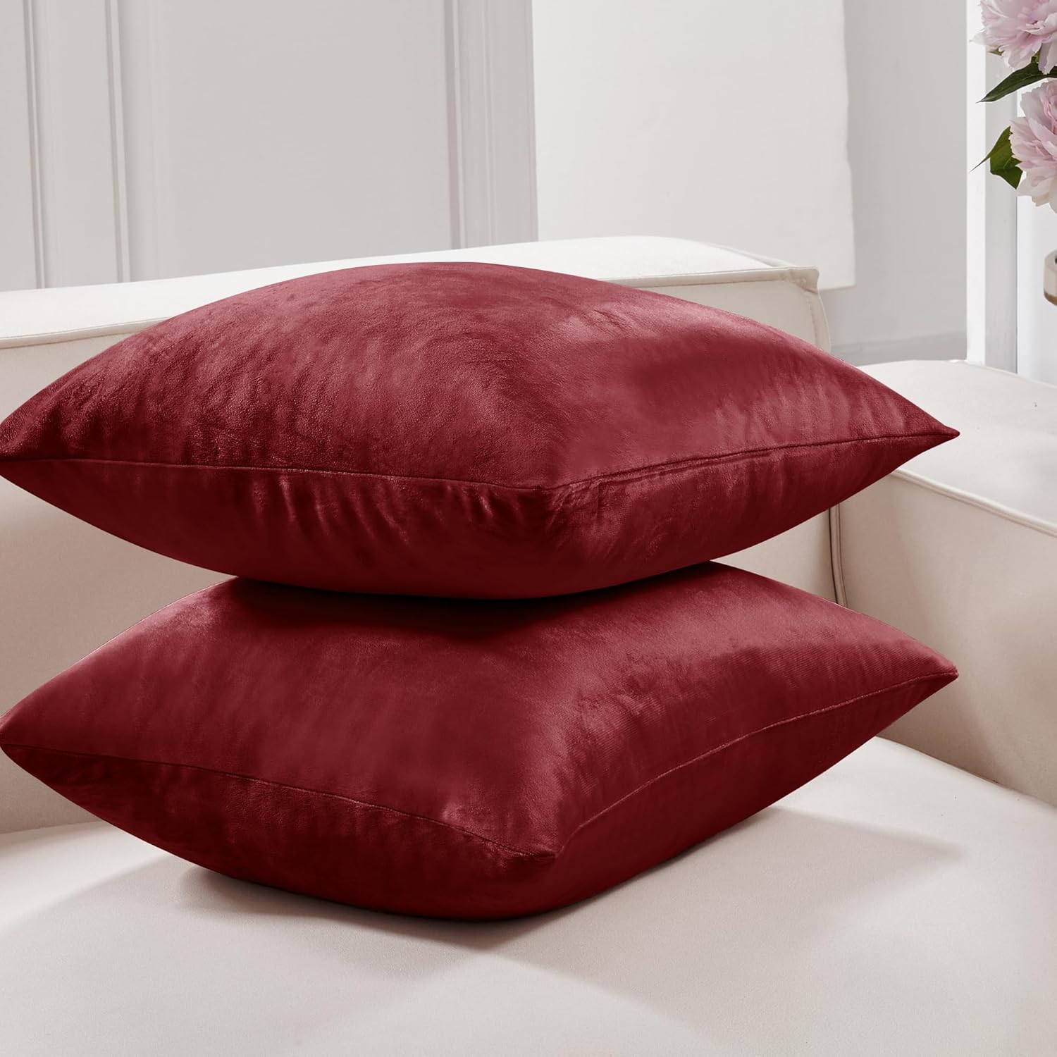 Deconovo – Fundas de almohada, tejido suave, terciopelo. Fundas de almohada, elegantes fundas de almohada