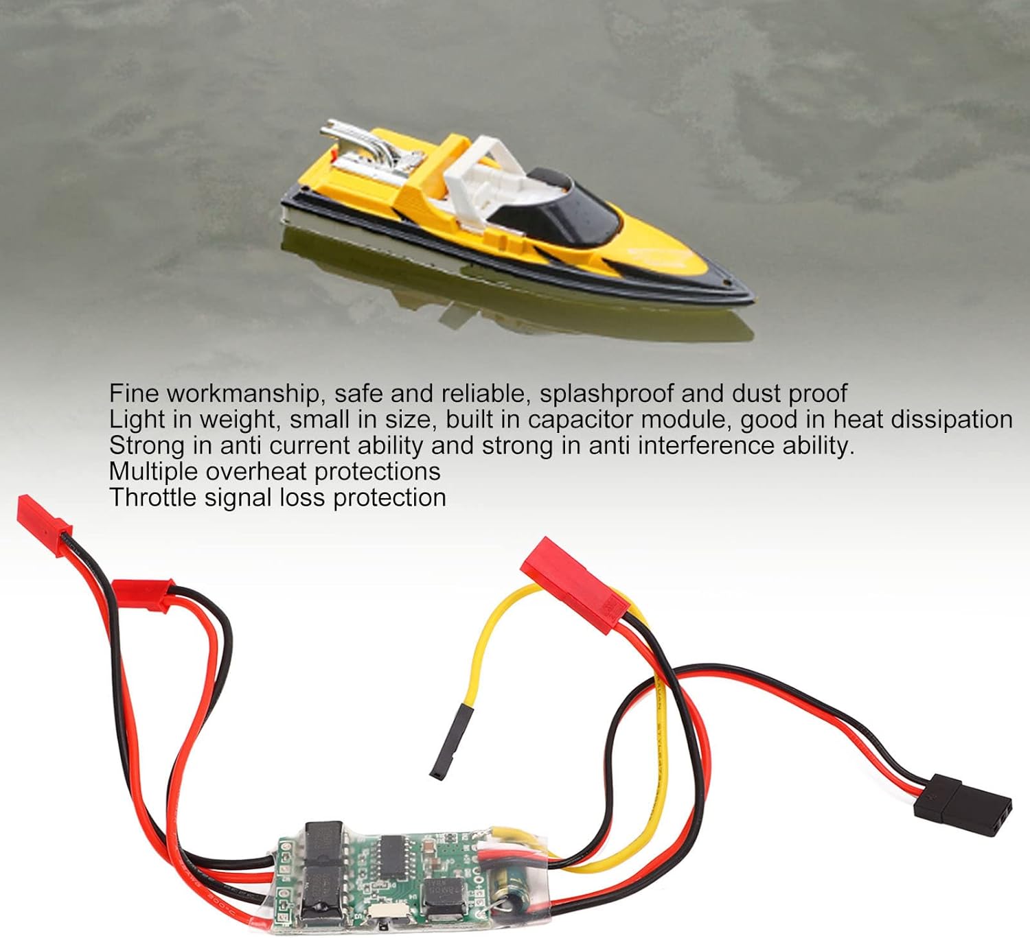 RC ESC bidireccional, controlador de velocidad de motor cepillado RC excelente capacidad antiinterferencia, buena disipación de calor, protección de