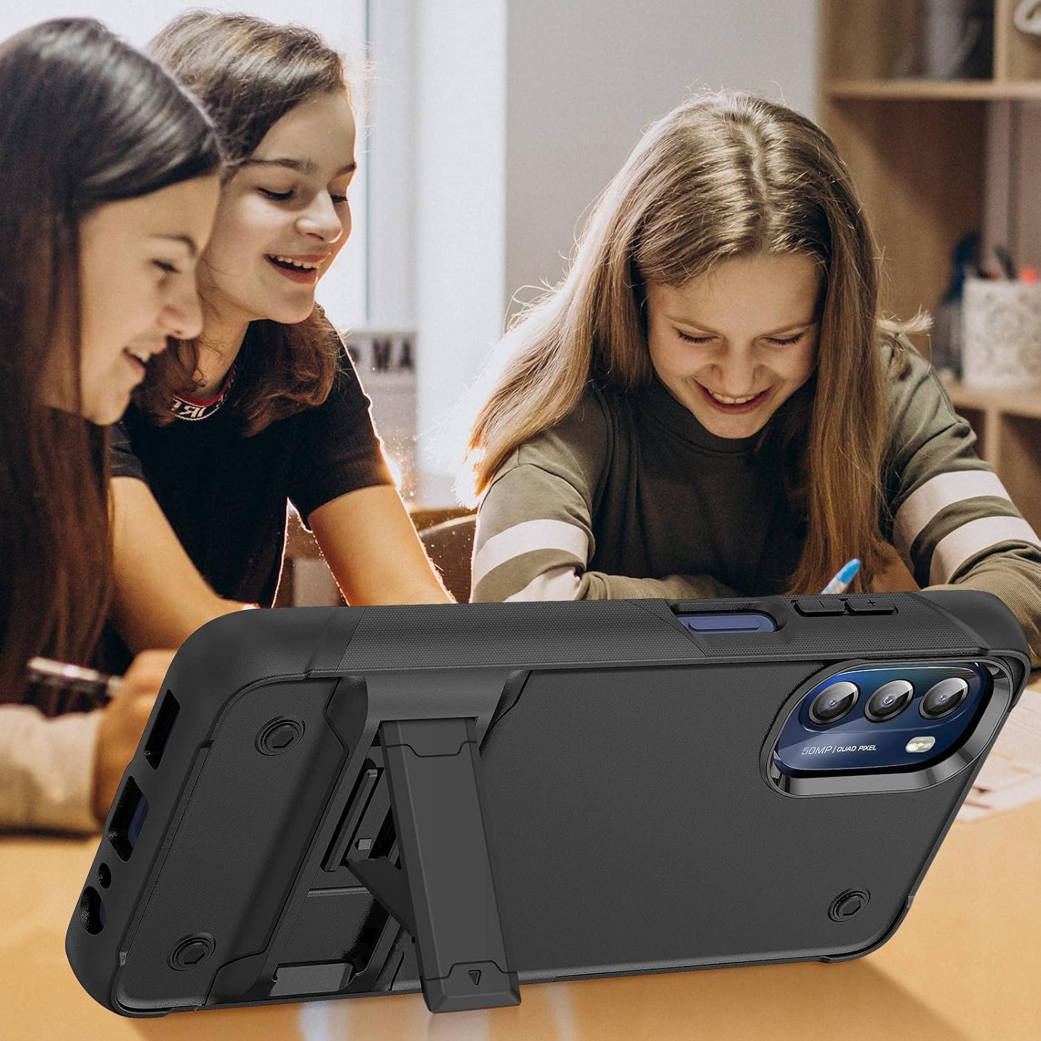 YmhxcY Funda para Moto G 5G 2022 Motorola G 5G 2022 con soporte y 2 protectores de pantalla a prueba de explosiones, grado militar a prueba de
