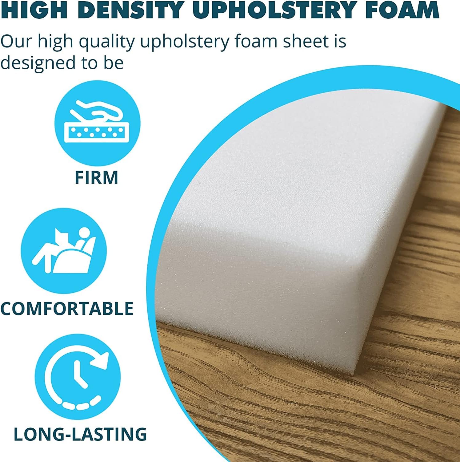 Foamma Cojín de repuesto de alta densidad para muebles de patio, comodidad y soporte premium, 3 x 18 x 42 pulgadas, funda no incluida