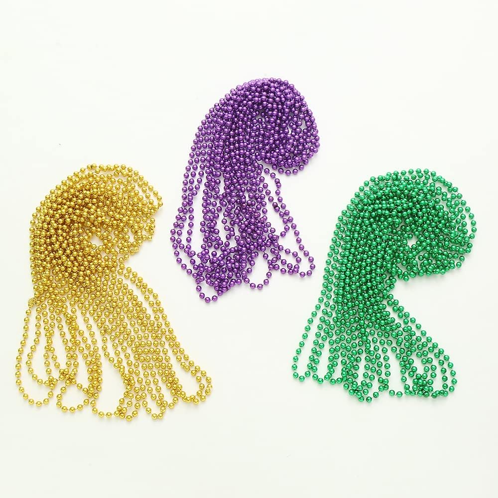 POHU 30 piezas de collar de cuentas de Mardi Gras  33 pulgadas (aproximadamente 33.0in) decoraciones de fiesta  vestidos a granel, flotadores,