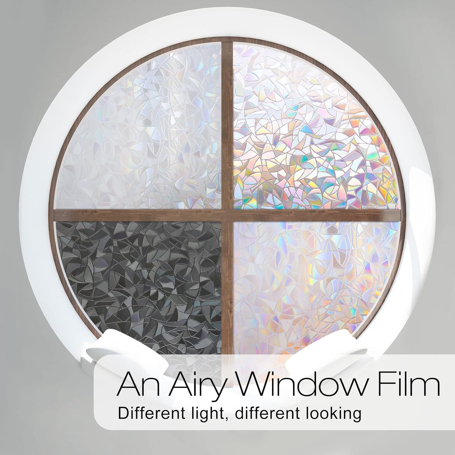 rabbitgoo Película de privacidad para ventana, vinilo decorativo 3D para ventana, adhesivo estático para ventana, adhesivo estático no adhesivo,