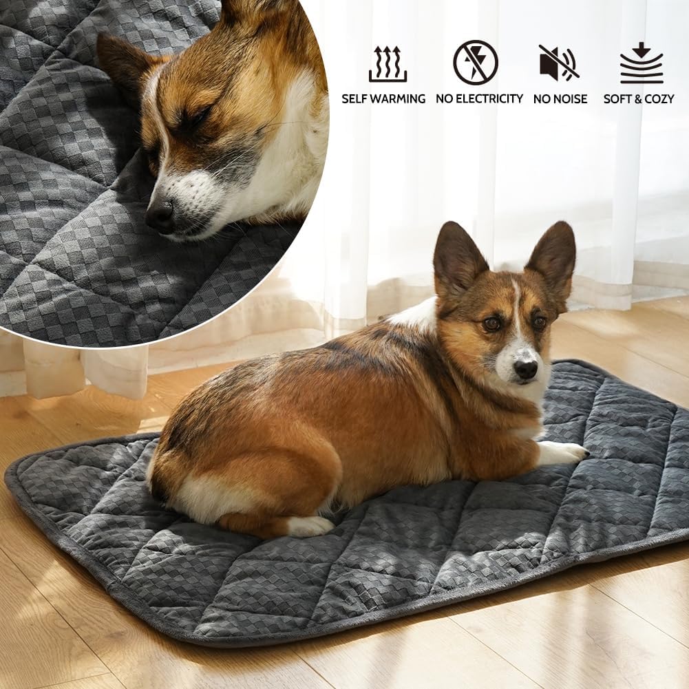 ARGOPET Cama autocalentable para gatos (30 x 19 pulgadas), alfombrilla térmica cálida para mascotas con parte inferior antideslizante, lavable a