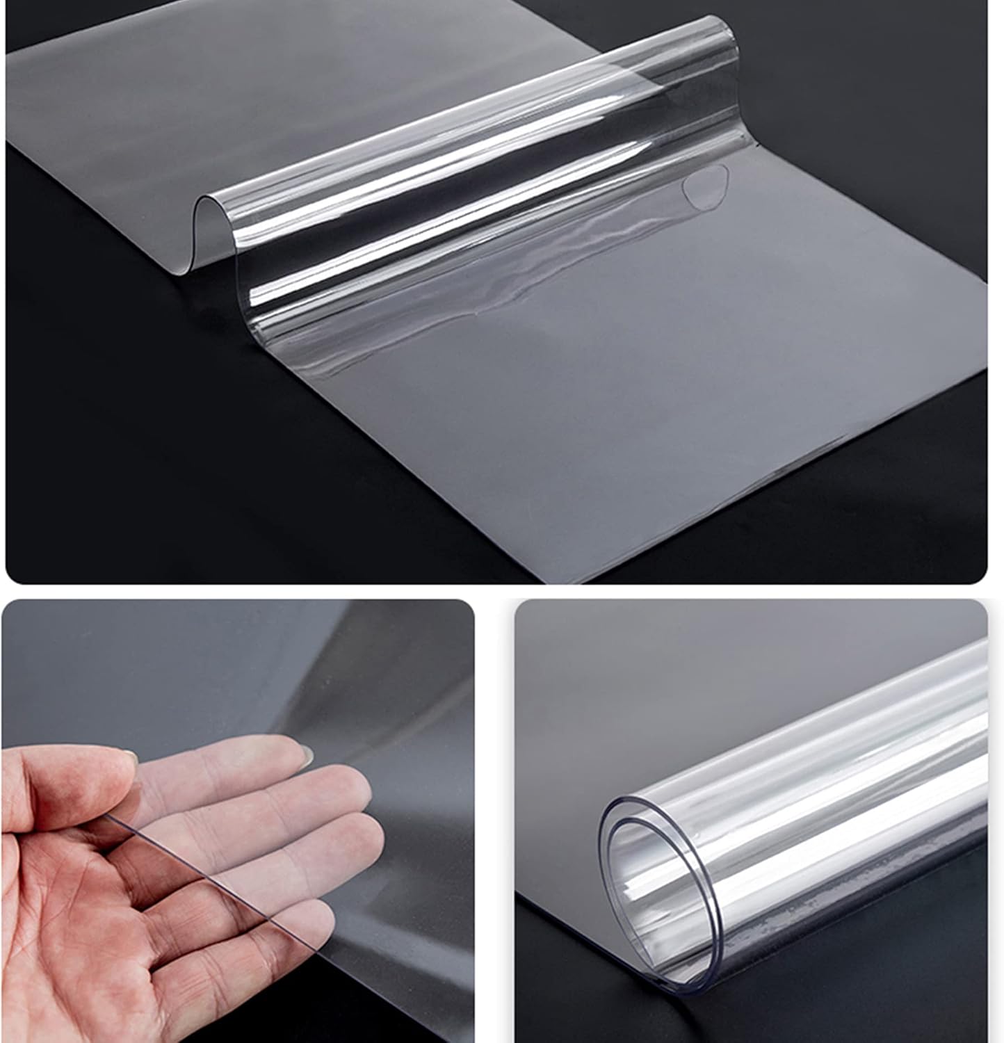 YYHJ Protector de mantel de varios tamaños, PVC transparente rectangular de plástico, mantel de aceite, fácil de limpiar, impermeable, lavable, para
