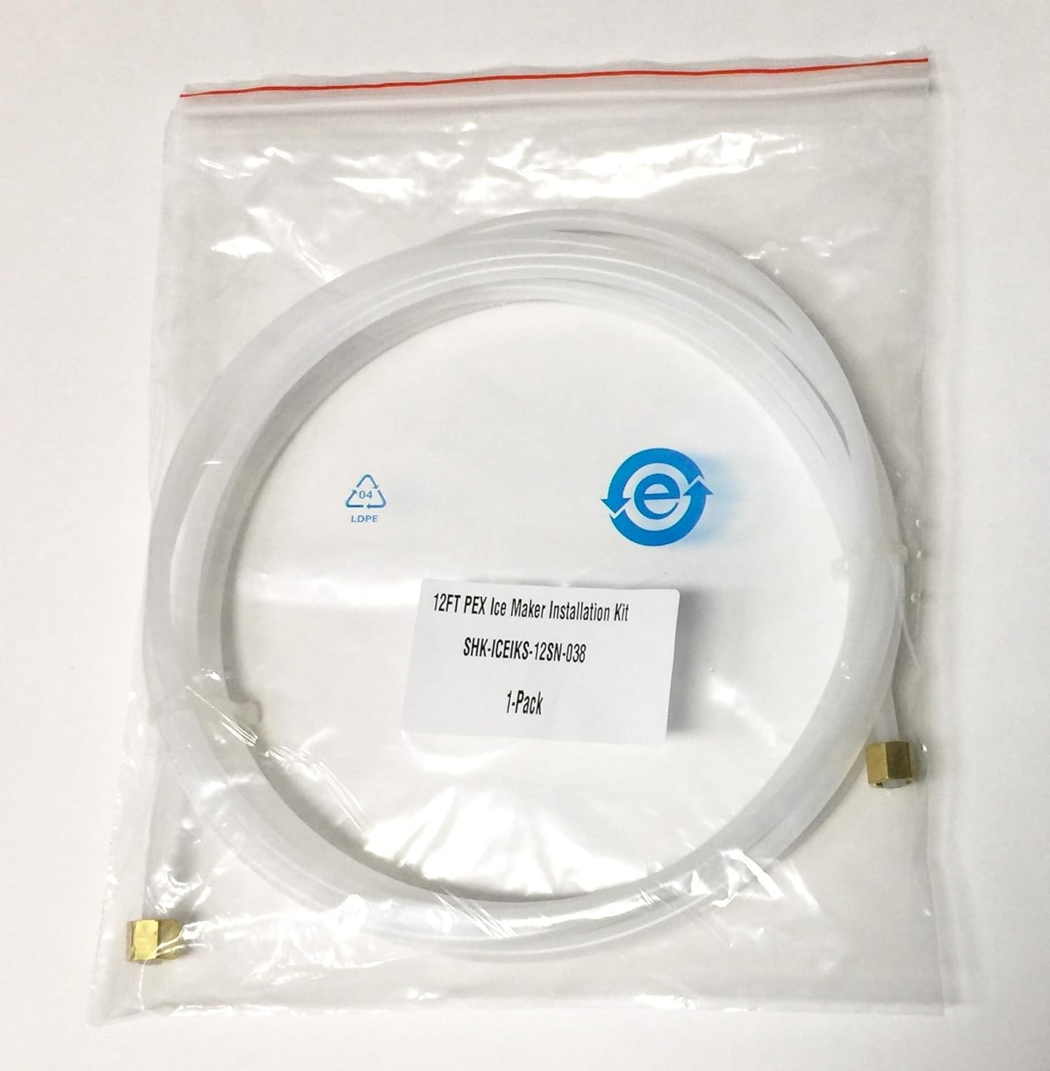 Conector de agua para máquina de hielo Shark Industrial PEX de 12 pies con ajuste de compresión de 14 pulgadas por 14 pulgadas