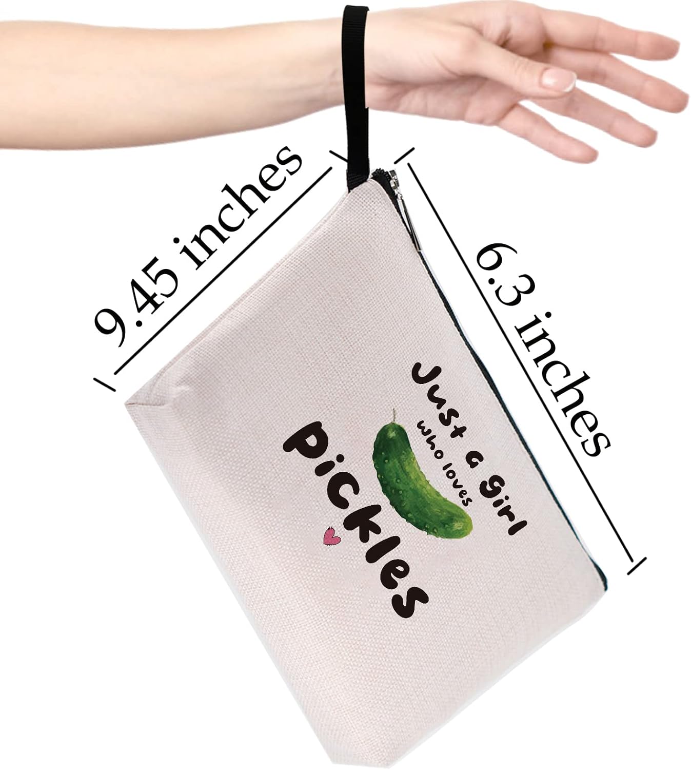 Divertida bolsa de maquillaje, regalo de pepinillos, regalos de pepinillos para amantes de los pepinos, regalo de cumpleaños para adolescentes,