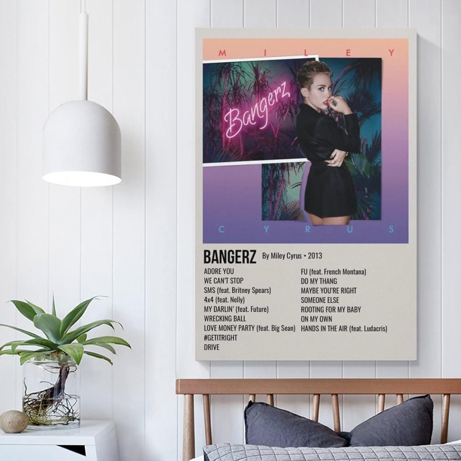 BURGHR Bangerz Miley Cyrus 2 Canvas Poster Wall Decorative Art Painting Living Room Bedroom Decoration Gift Unframe-style12x18inch(30x45cm)