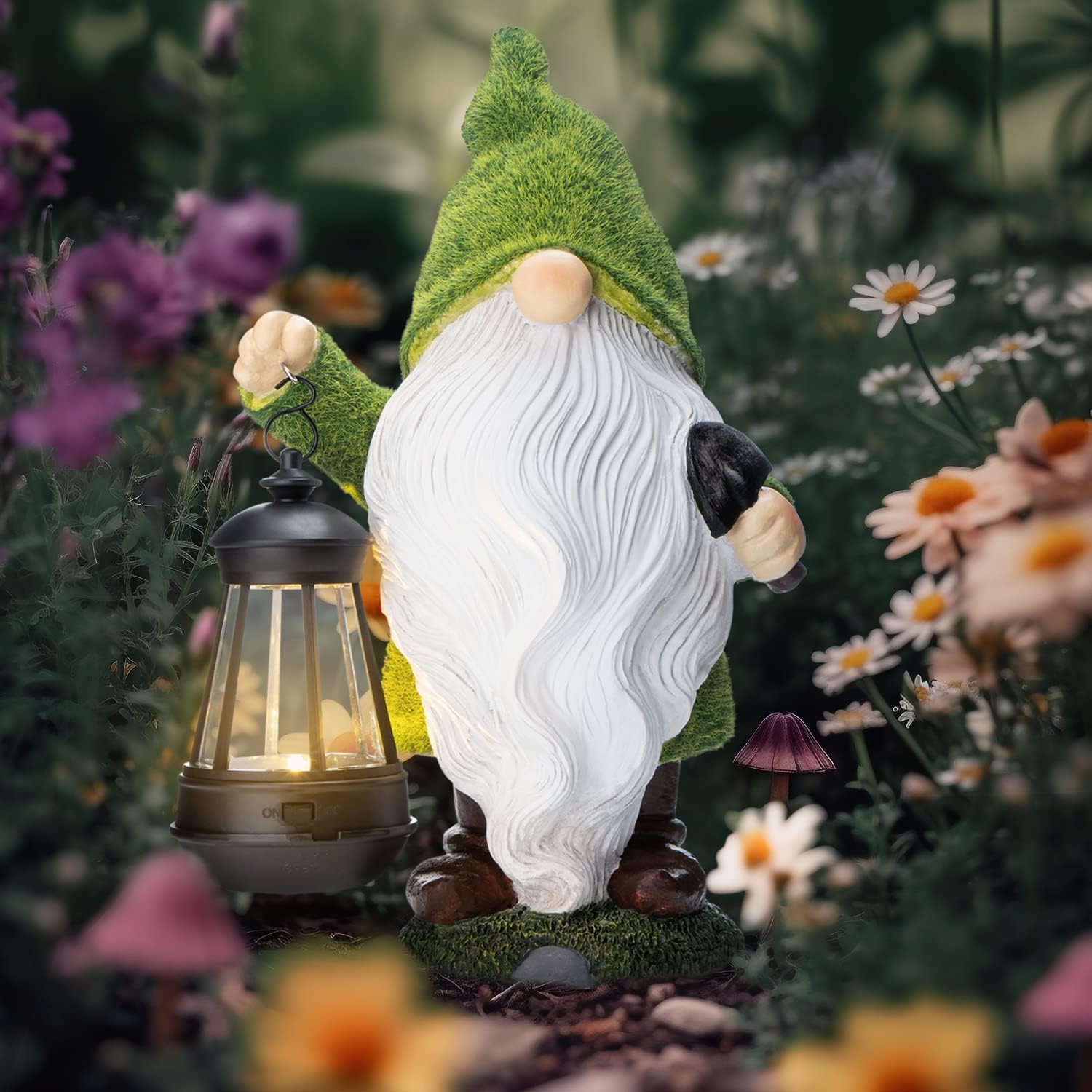 Regalos para el día de la madre de parte de la hija, regalos para mamá, regalos de gnomos de jardín, estatuas solares grandes, decoración de jardín