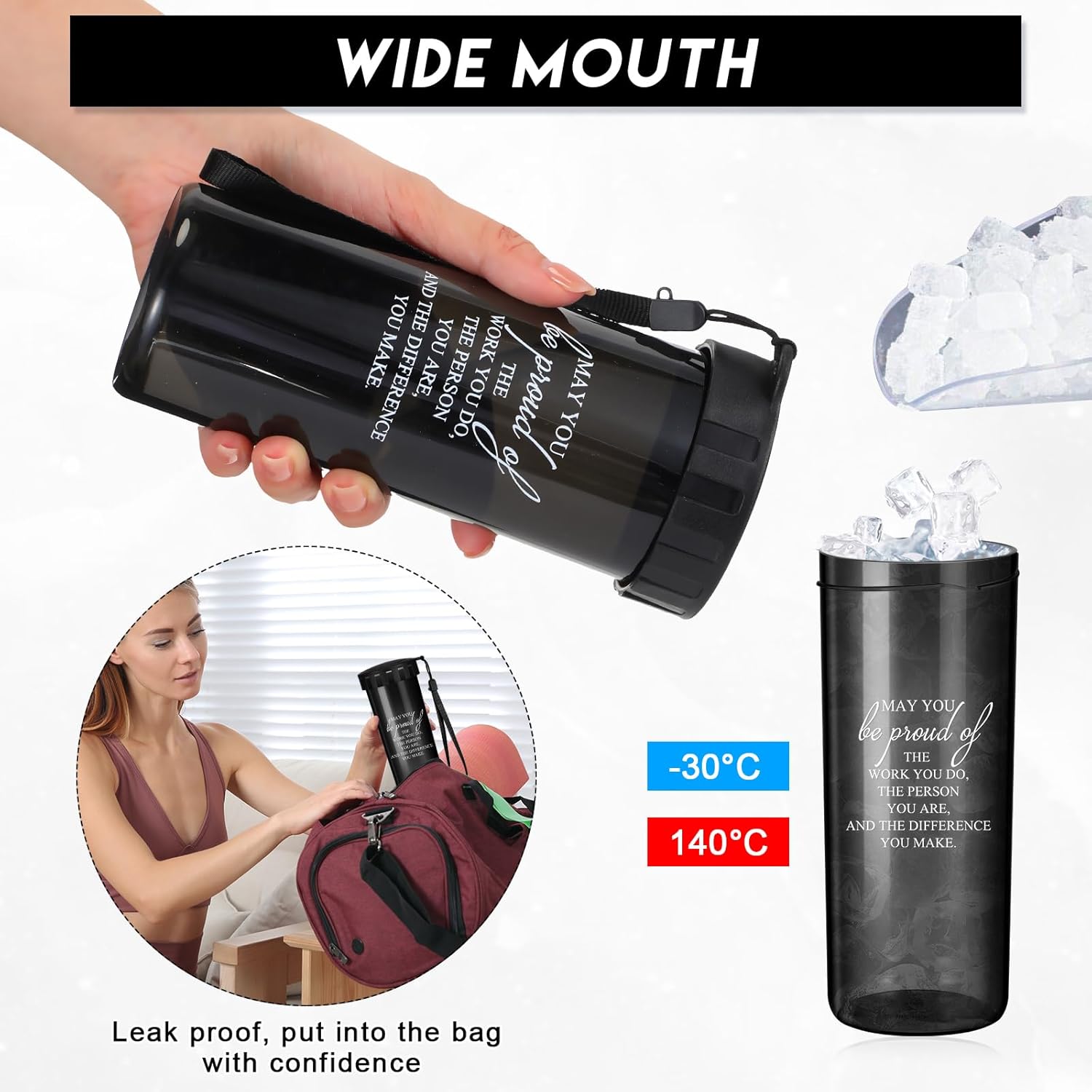 Rtteri 12 botellas de agua inspiradoras de 15 onzas, regalos de agradecimiento para empleados, regalos de equipo, personal y compañero de trabajo,
