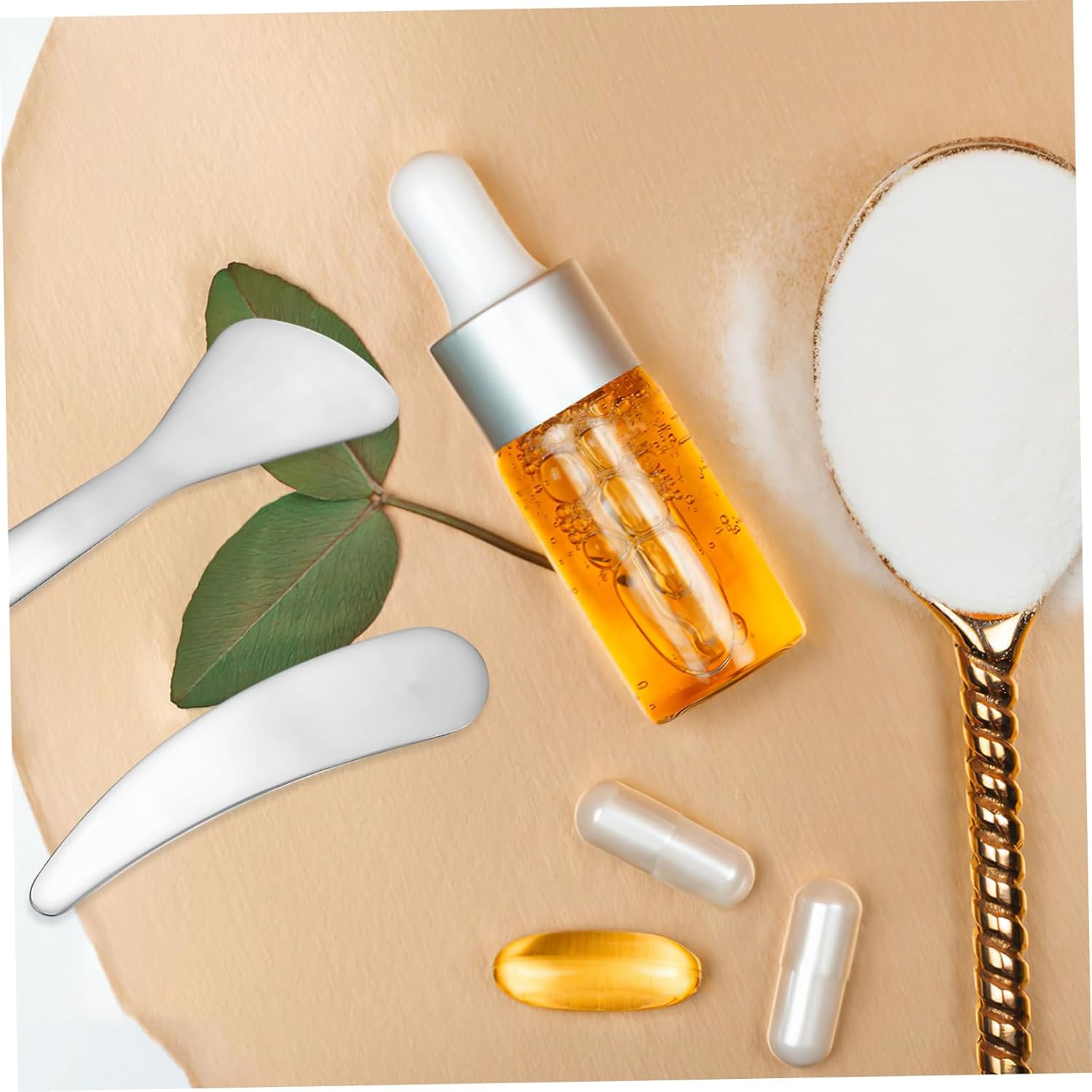 2 unids herramienta de belleza producto cuchara de metal cosmética espátula crema espátula loción espátula pequeña espátula de labios de metal