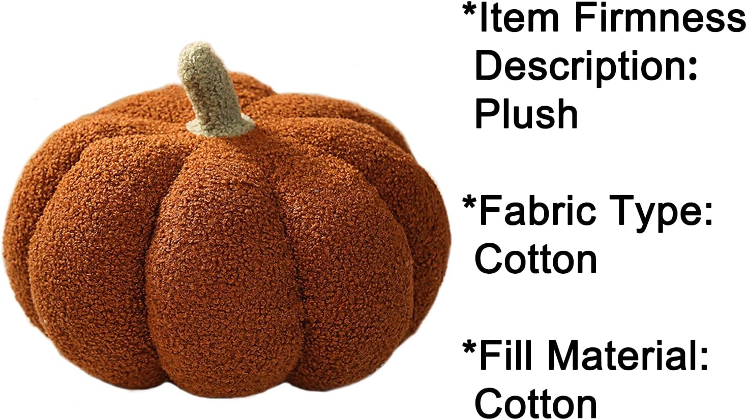 DRTRU Almohada de calabaza, cojín de calabaza 3D de Halloween, juguete de felpa suave de calabaza para decoración de muebles, Acción de Gracias,