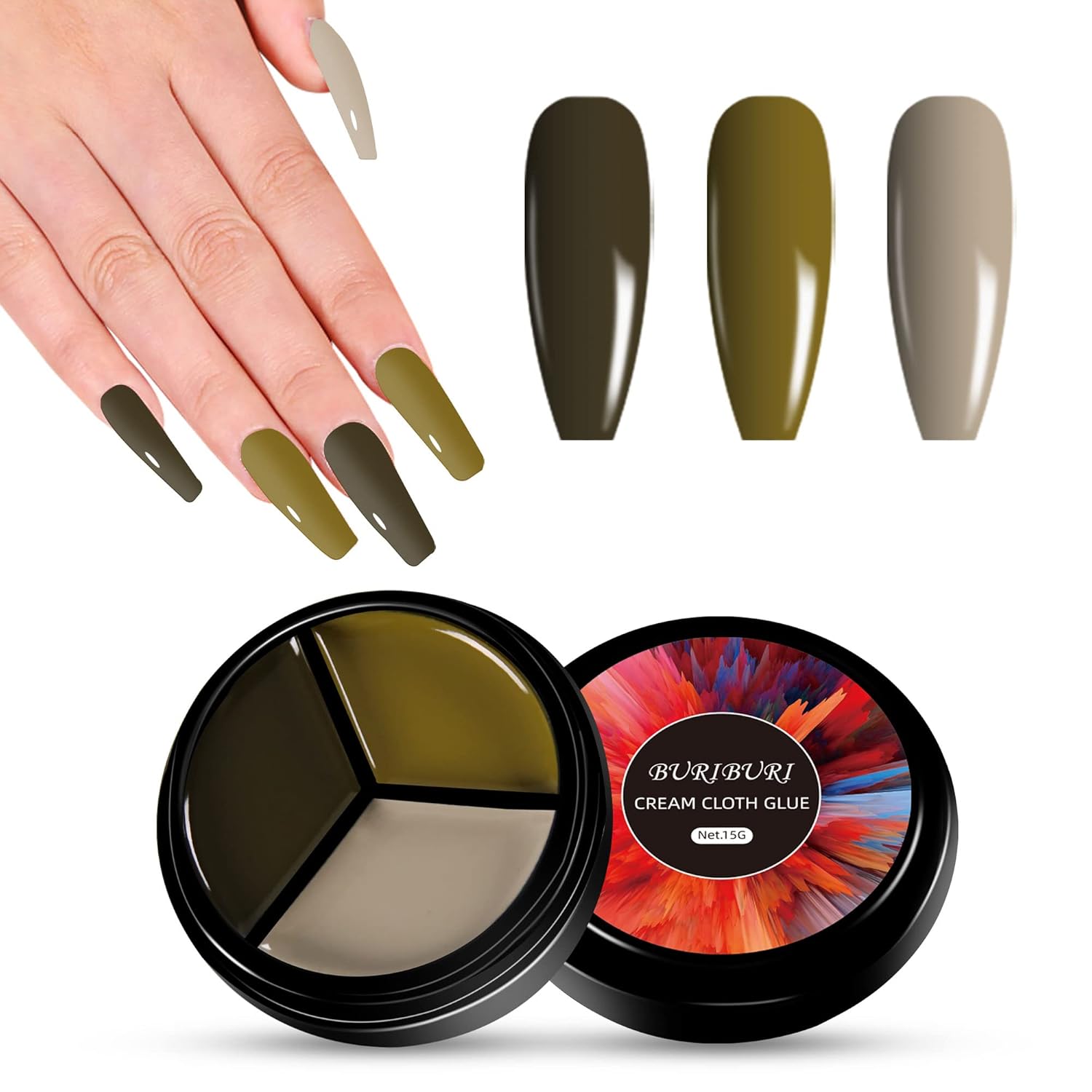 BURIBURI Macetas de esmalte de gel sólido para uñas, esmalte de gel UV para el hogar, manicura y salón de uñas (n. 6)