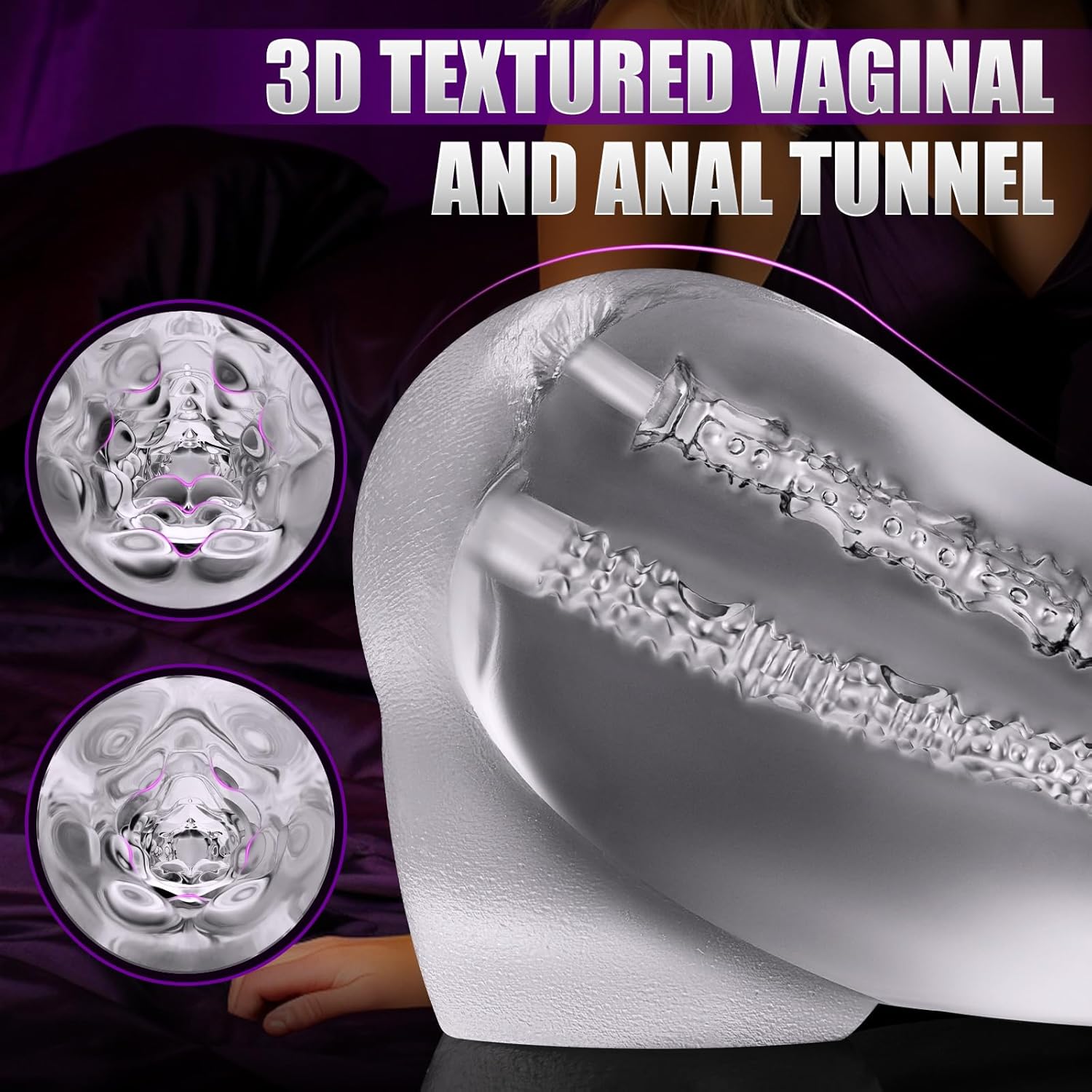 Masturbadores masculinos juguete sexual  Muñeca sexual transparente para acariciador de pene con vagina virgen y anal, tamaño reducido de bolsillo