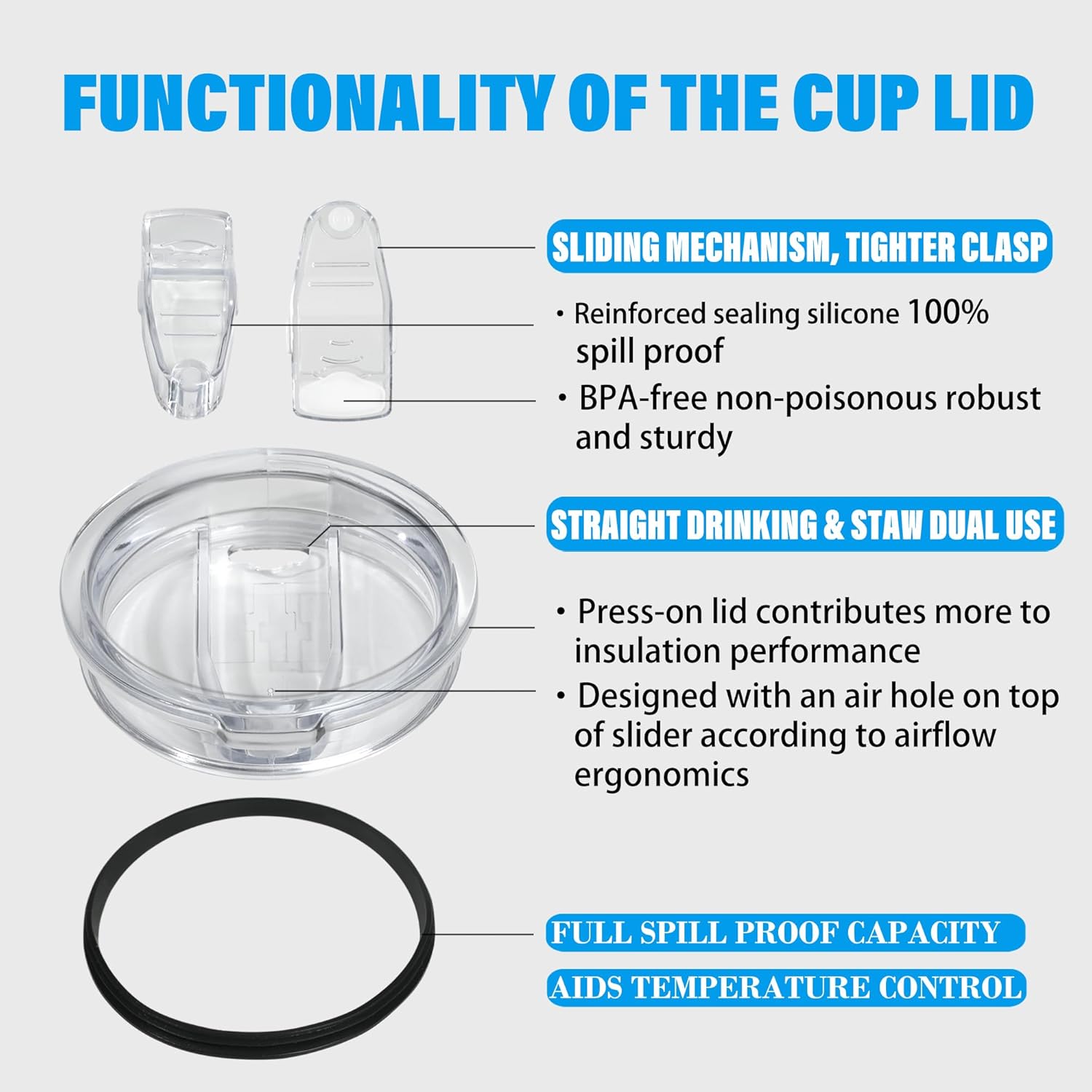 Taza de café aislada con tapa, taza de café de acero inoxidable de 12 onzas, taza de viaje de café al vacío de doble pared con asa, recubrimiento en