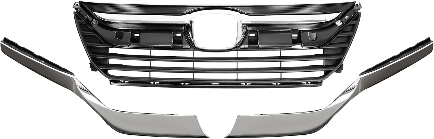 HECASA Rejilla de parachoques delantero con moldura de párpado para faros delanteros compatible con Honda Odyssey 2018-2020, repuesto para