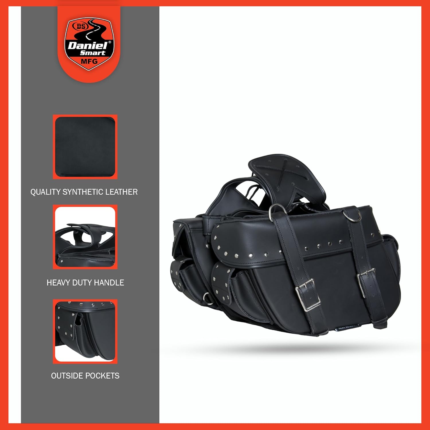 Daniel Smart – Bolsa para sillín de motocicleta, impermeable y duradera, piel sintética de alta calidad con resistente al calor en la parte inferior