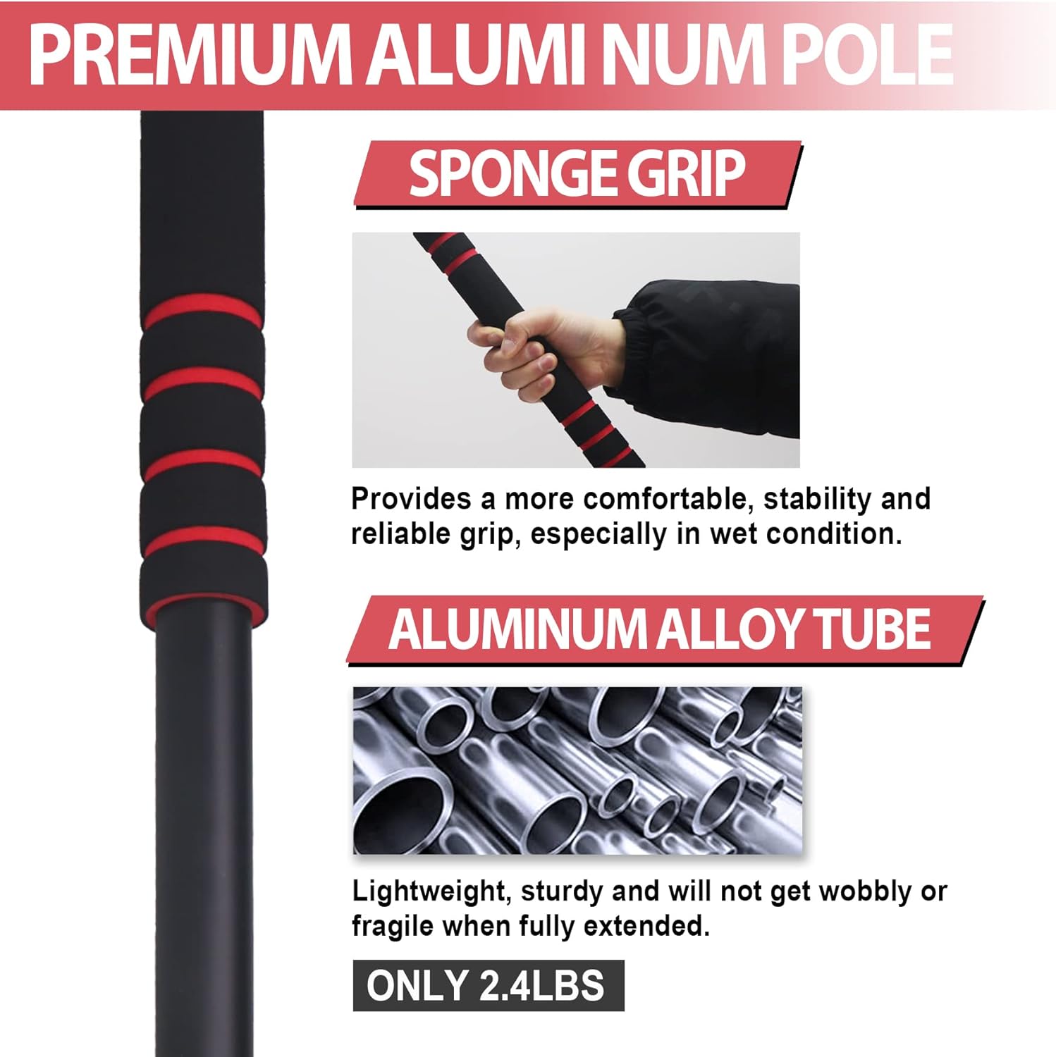 Poste de extensión para tijeras de podar inalámbricas, varilla telescópica de aleación de aluminio ligera para poda de ramas altas, compatible con