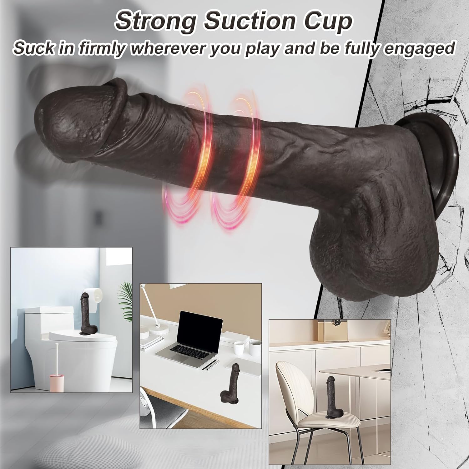 Consolador realista de empuje para mujeres, consoladores giratorios de silicona realista de 9 pulgadas con ventosa de silicona con 10 modos y
