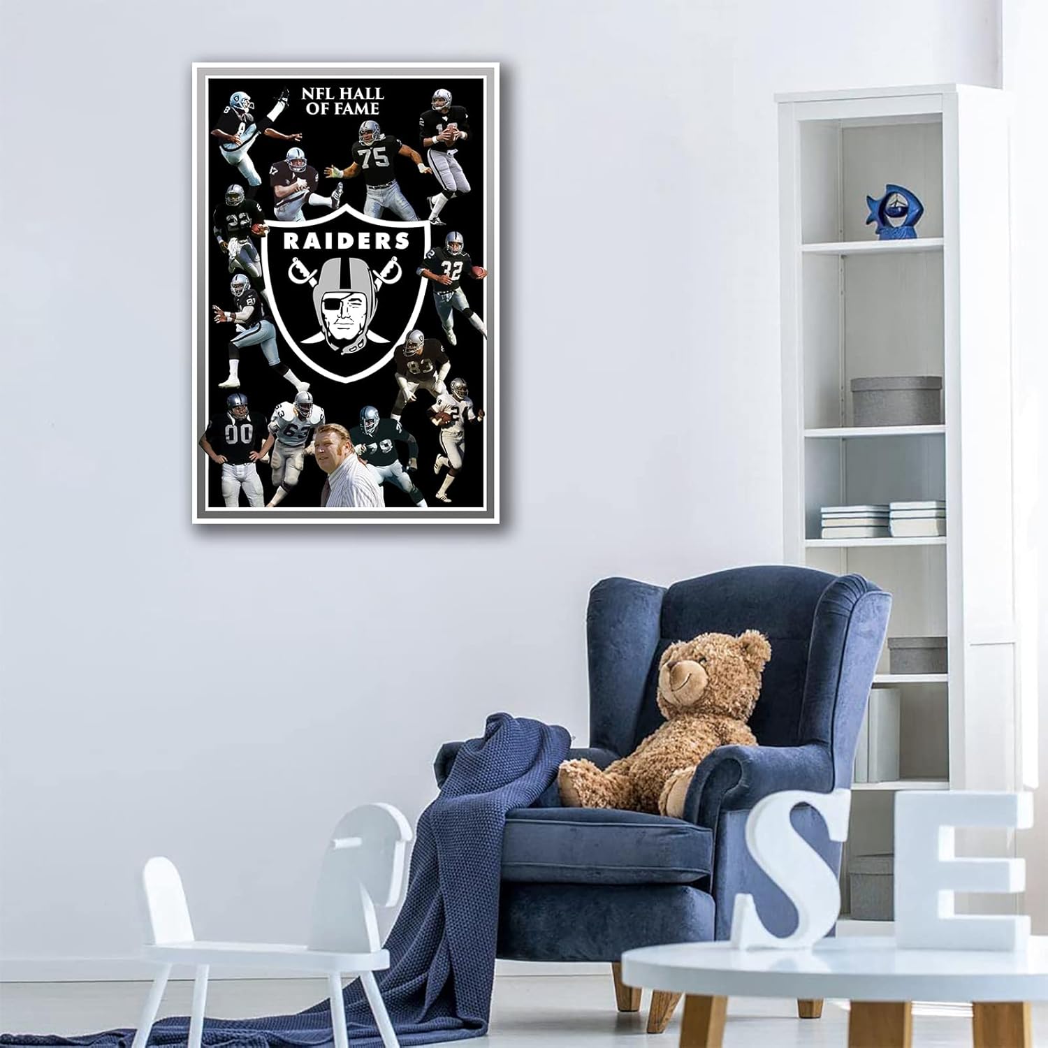 Póster de fútbol americano de Los Vegas City Sports Raiders en lienzo impreso para decoración de pared, arte de sala de estar, póster para