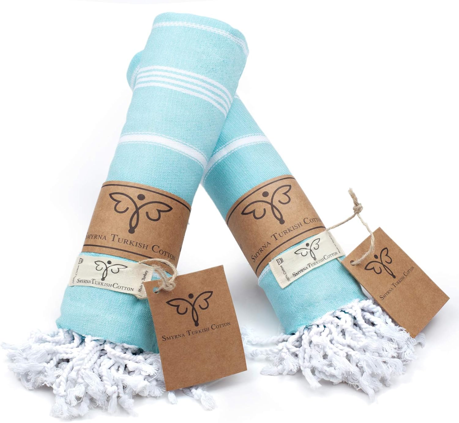 SMYRNA TURKISH COTTON – Juego de 2 toallas de mano turcas originales de la serie clásica, 100% algodón, 16 x 40 pulgadas, toalla decorativa de baño