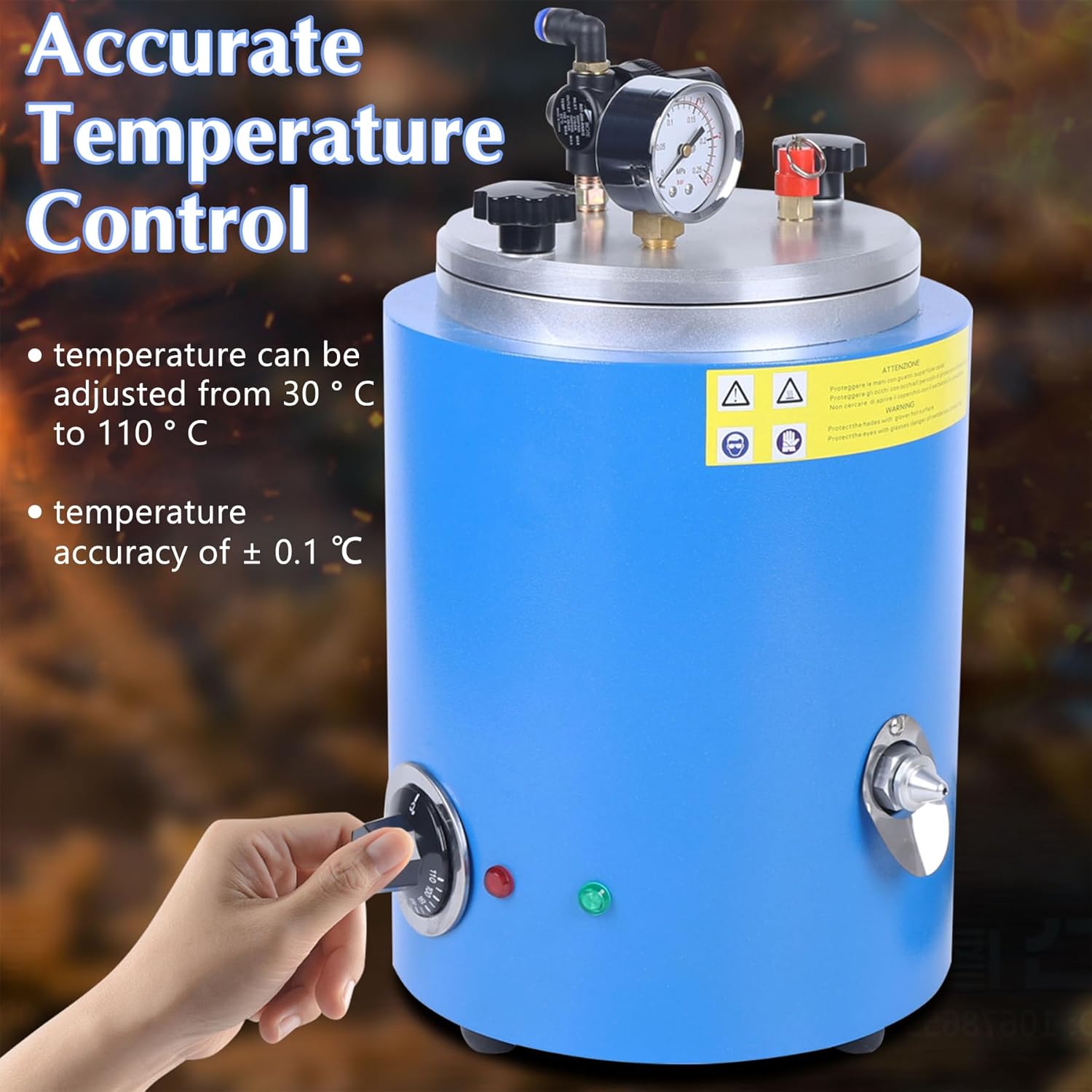 Inyector de cera de 2.2L, máquina de inyector de cera de 500W, Máquina de fundición de cera de temperatura ajustable 86.0 F-230.0 F, Máquina de