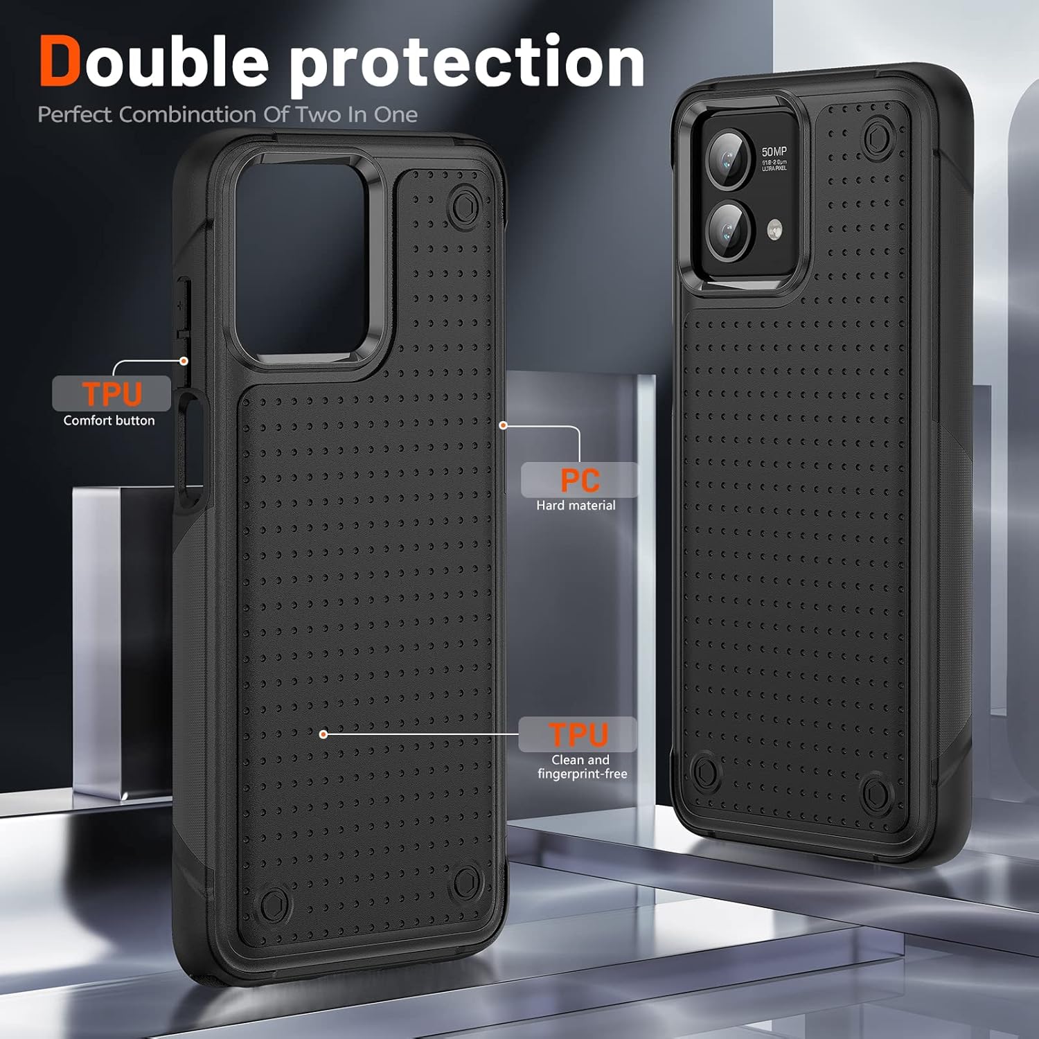 Warsia Funda para Moto G Stylus 5G 2023, con protector de pantalla, probada contra caídas de grado militar, funda protectora resistente a prueba de